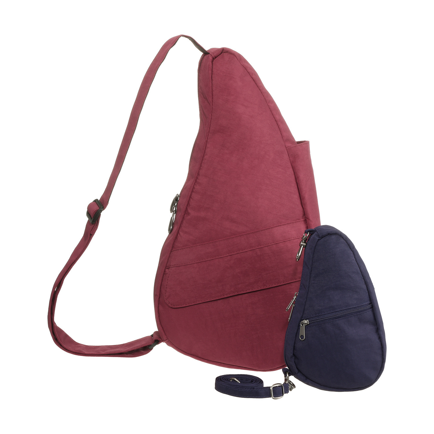 ヘルシーバックバッグ ポーチ付　はっ水 テクスチャードナイロン ボディーバッグ