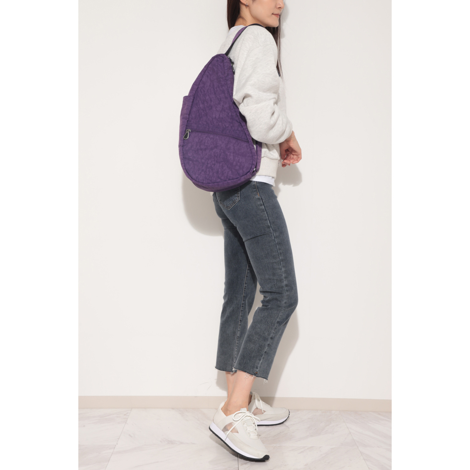 ヘルシーバックバッグ ポーチ付　はっ水 テクスチャードナイロン ボディーバッグ