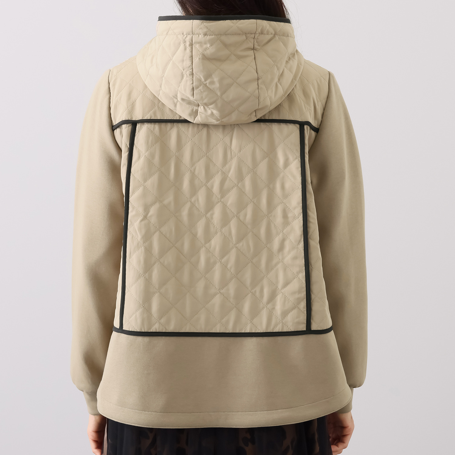 エムズ　スタイル キルティングデザイン パイピングアクセント フーディーブルゾン