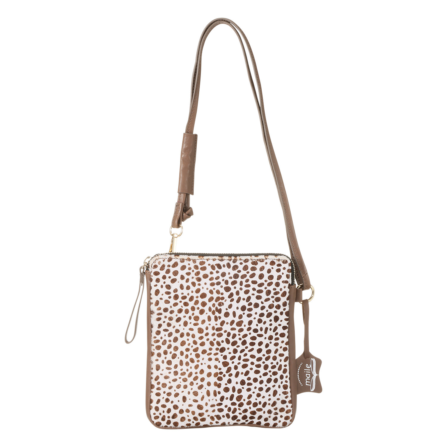 マイレ ヘアカウレザー アニマル柄 ショルダーバッグ