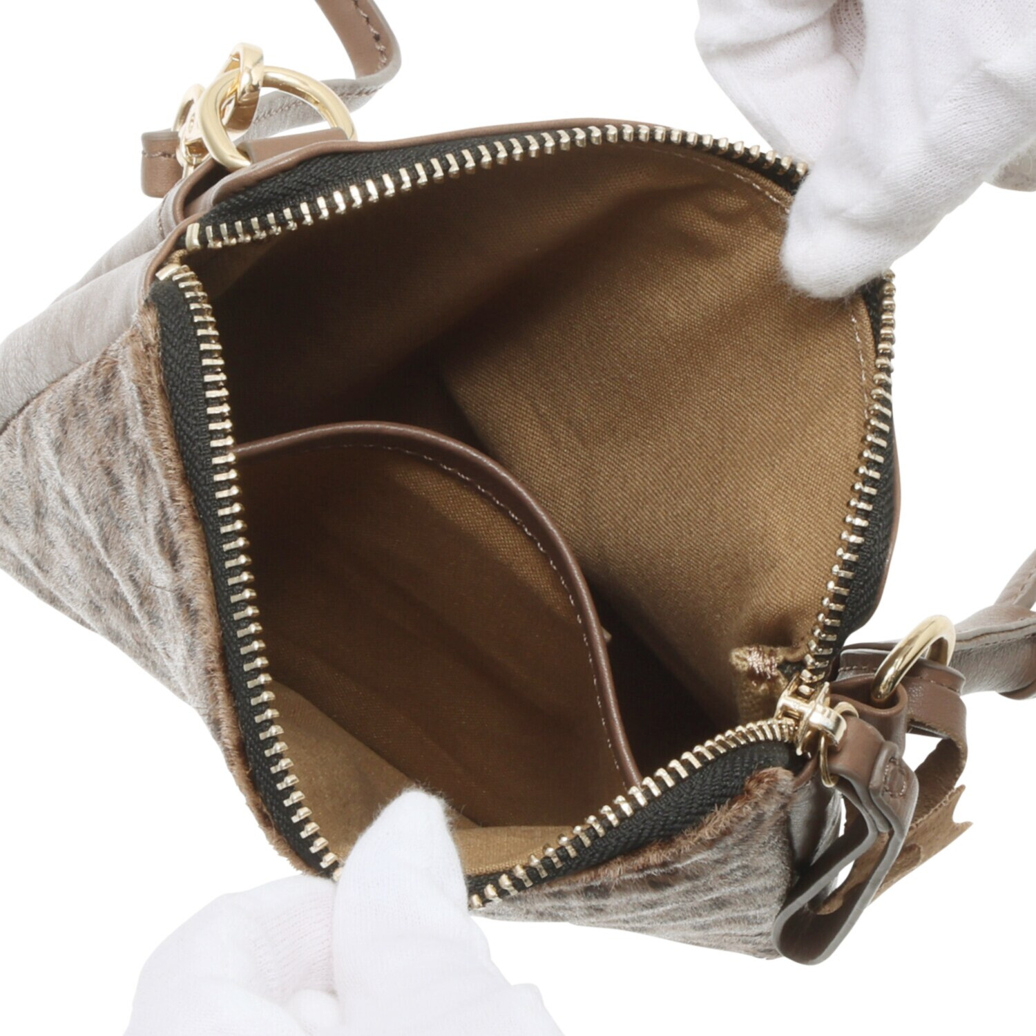 マイレ ヘアカウレザー アニマル柄 ショルダーバッグ