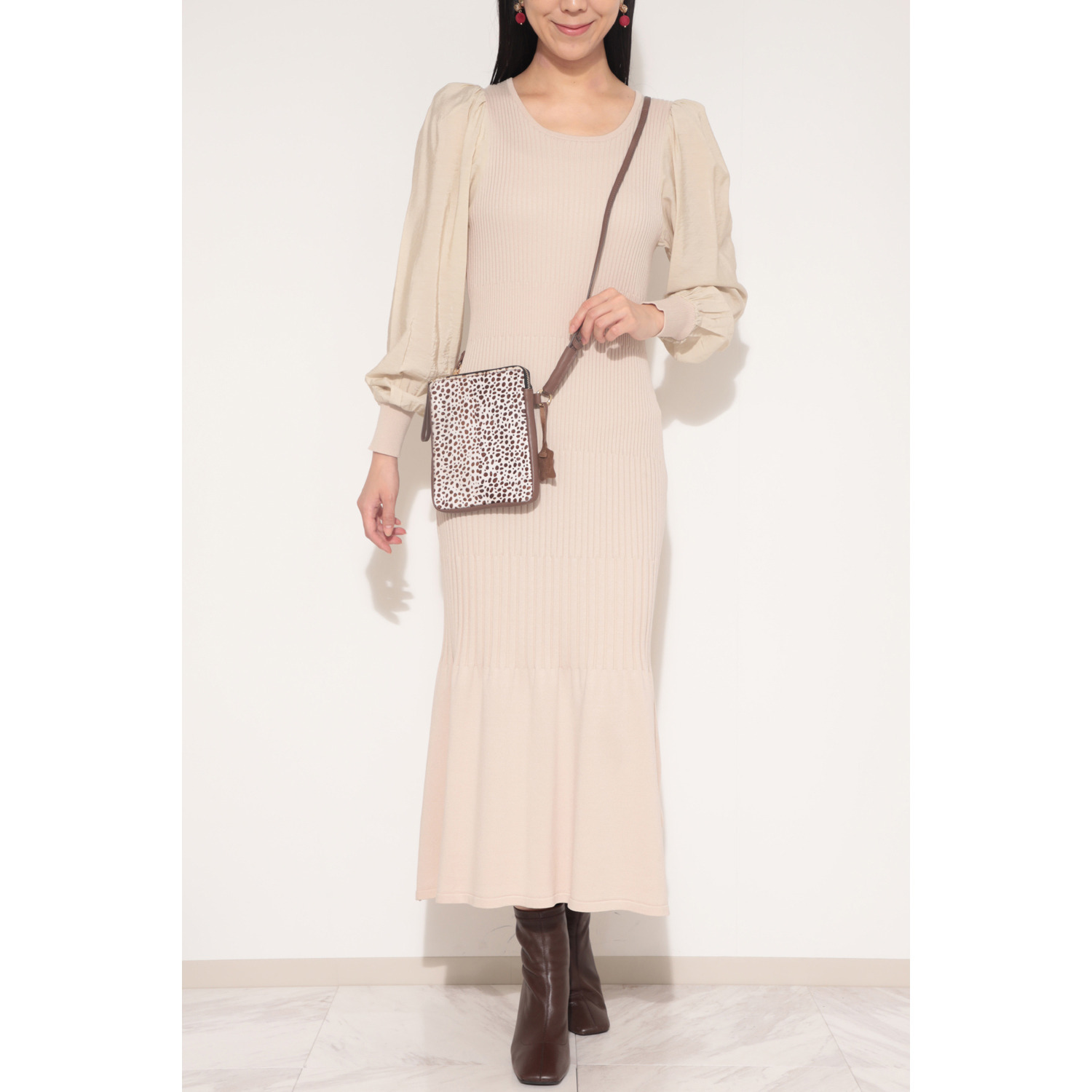 マイレ ヘアカウレザー アニマル柄 ショルダーバッグ