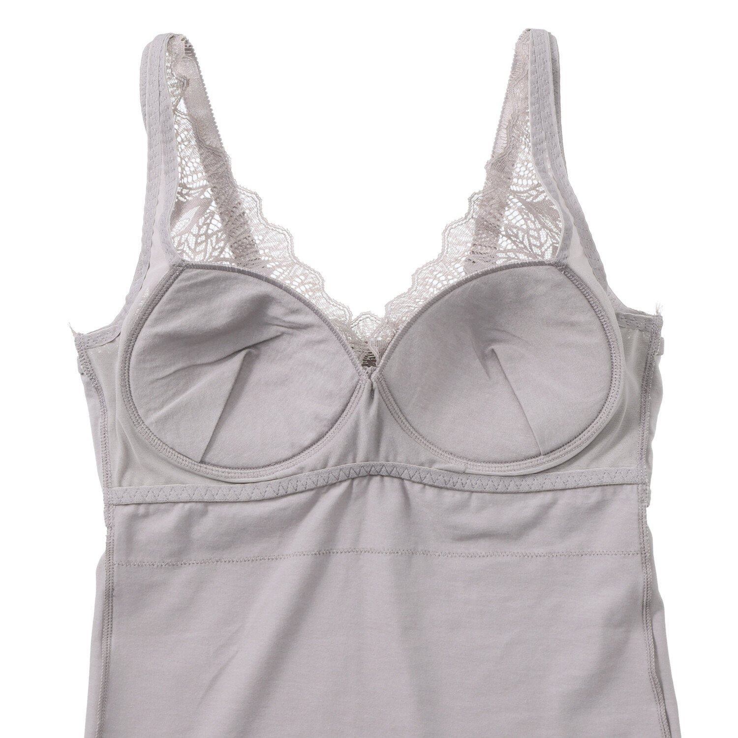 ヘ・エラ 抗菌防臭 上質ファインコットン使用 レーシー カップ付キャミソール ２枚セット