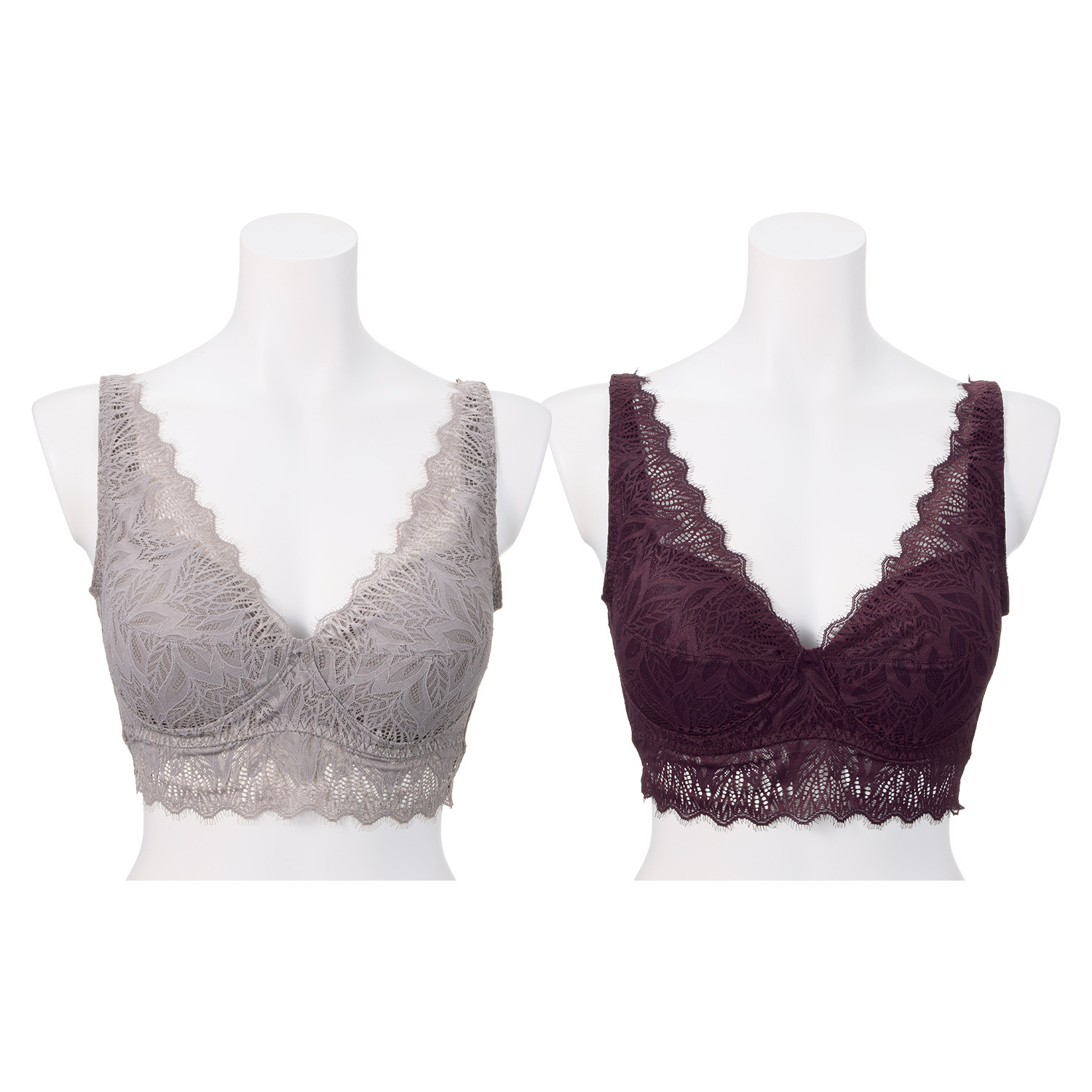 ヘ・エラ 抗菌防臭 上質ファインコットン使用 レーシーノンワイヤーブラ ２枚セット