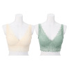 ヘ・エラ 抗菌防臭 上質ファインコットン使用 レーシーノンワイヤーブラ ２枚セット