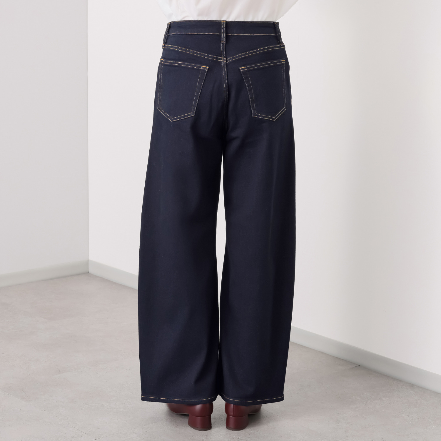 シュガーデプト 針布起毛 美脚ワイドジーンズ