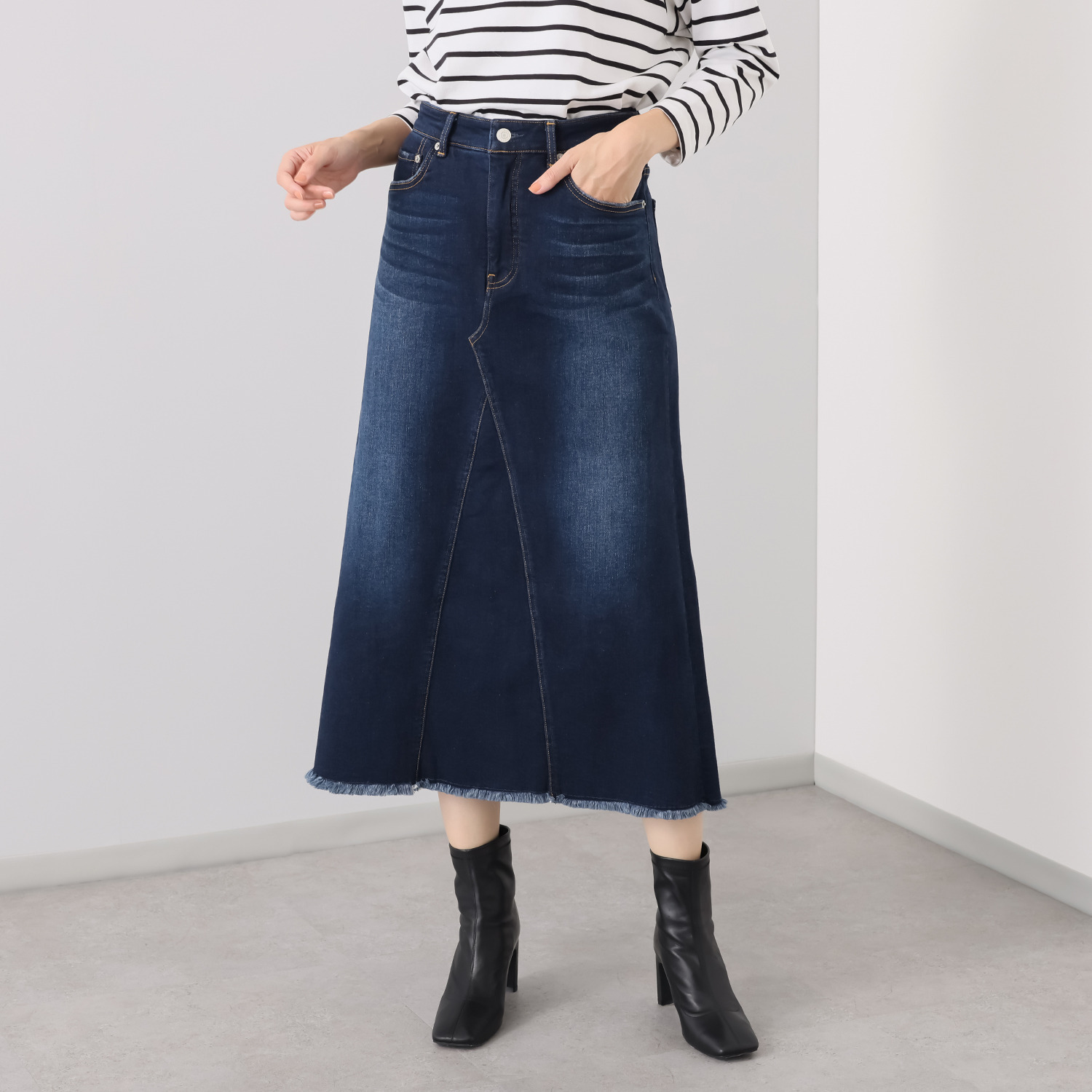 シュガーデプト 針布起毛 美脚パネルデザイン スカート