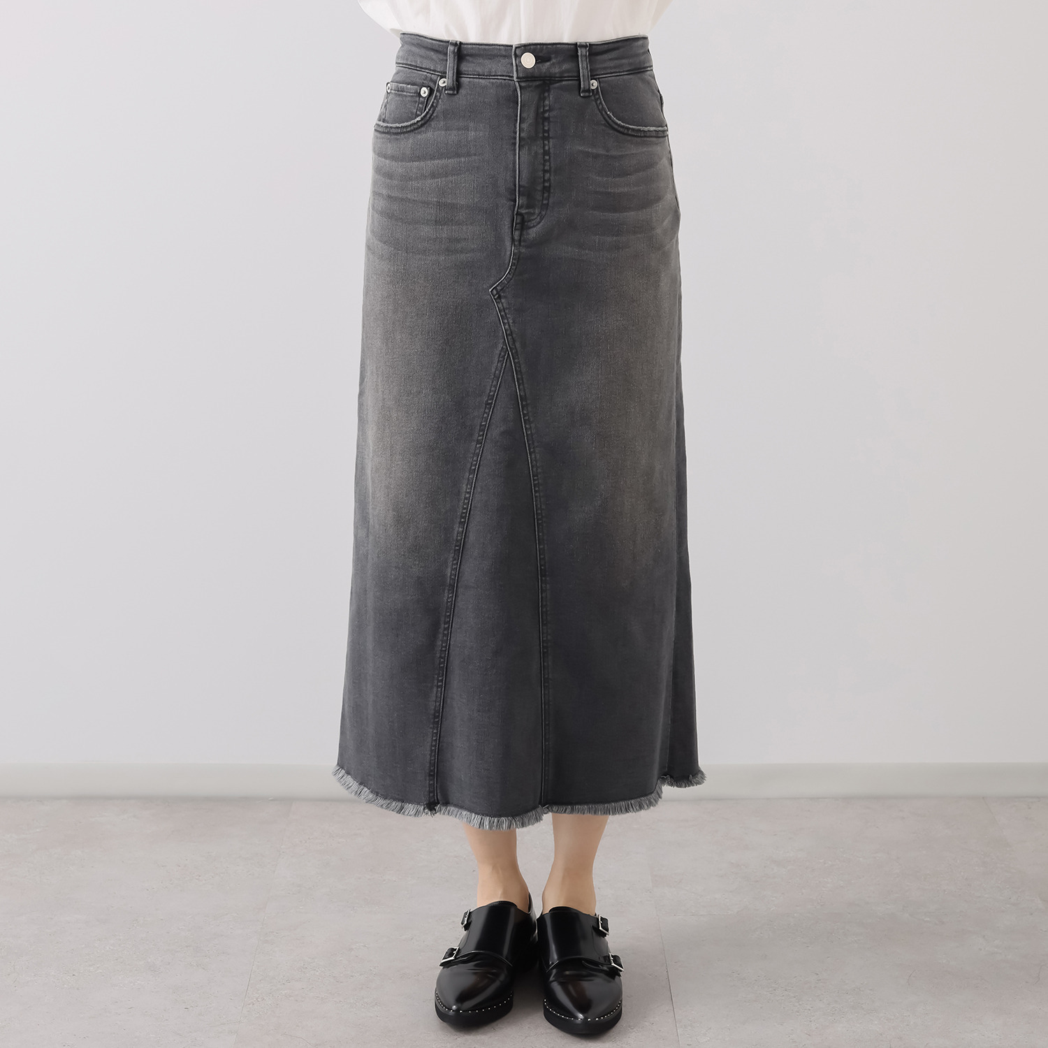 シュガーデプト 針布起毛 美脚パネルデザイン スカート