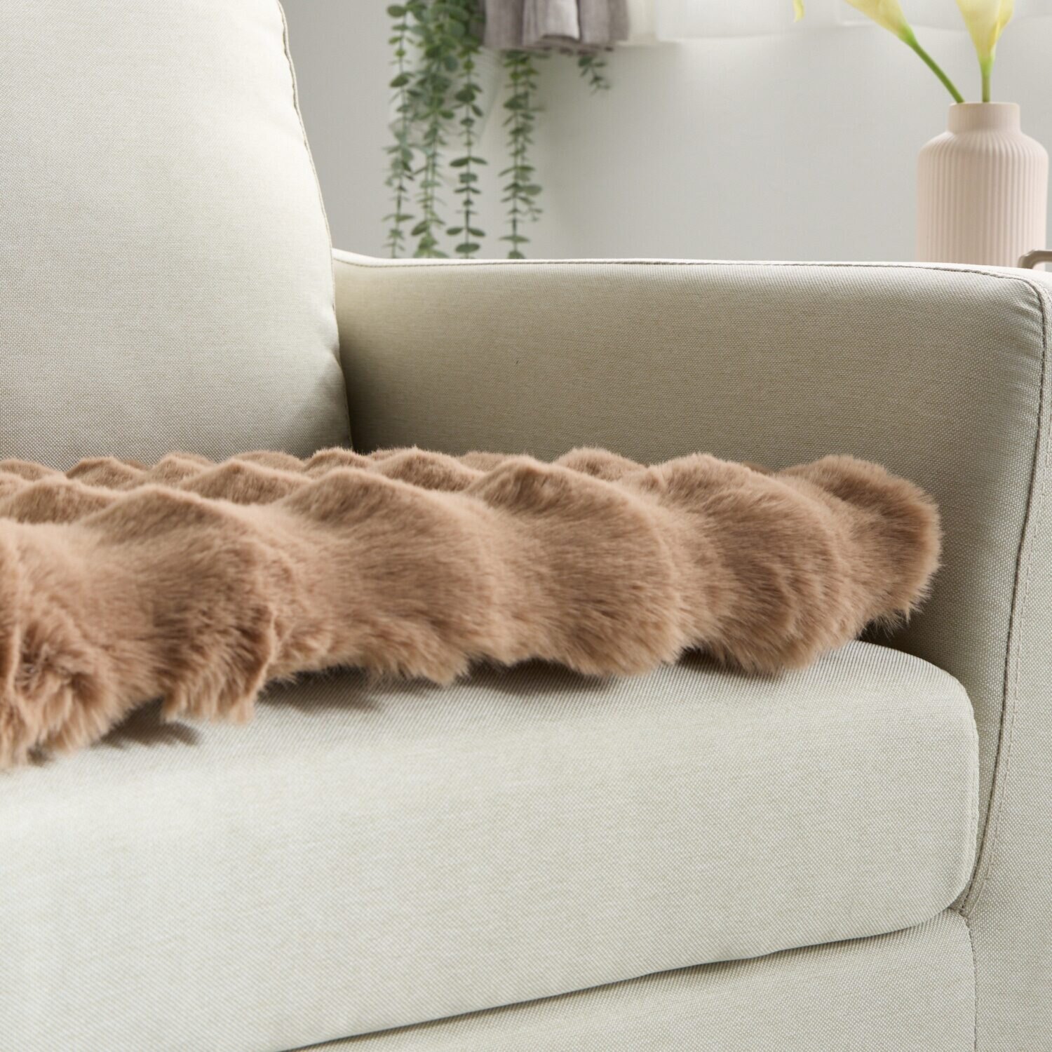 ソファーの座面に敷いて 快適な座り心地復活！ ふわふわファータッチ 復活ソファーシート ＜１人掛用＞