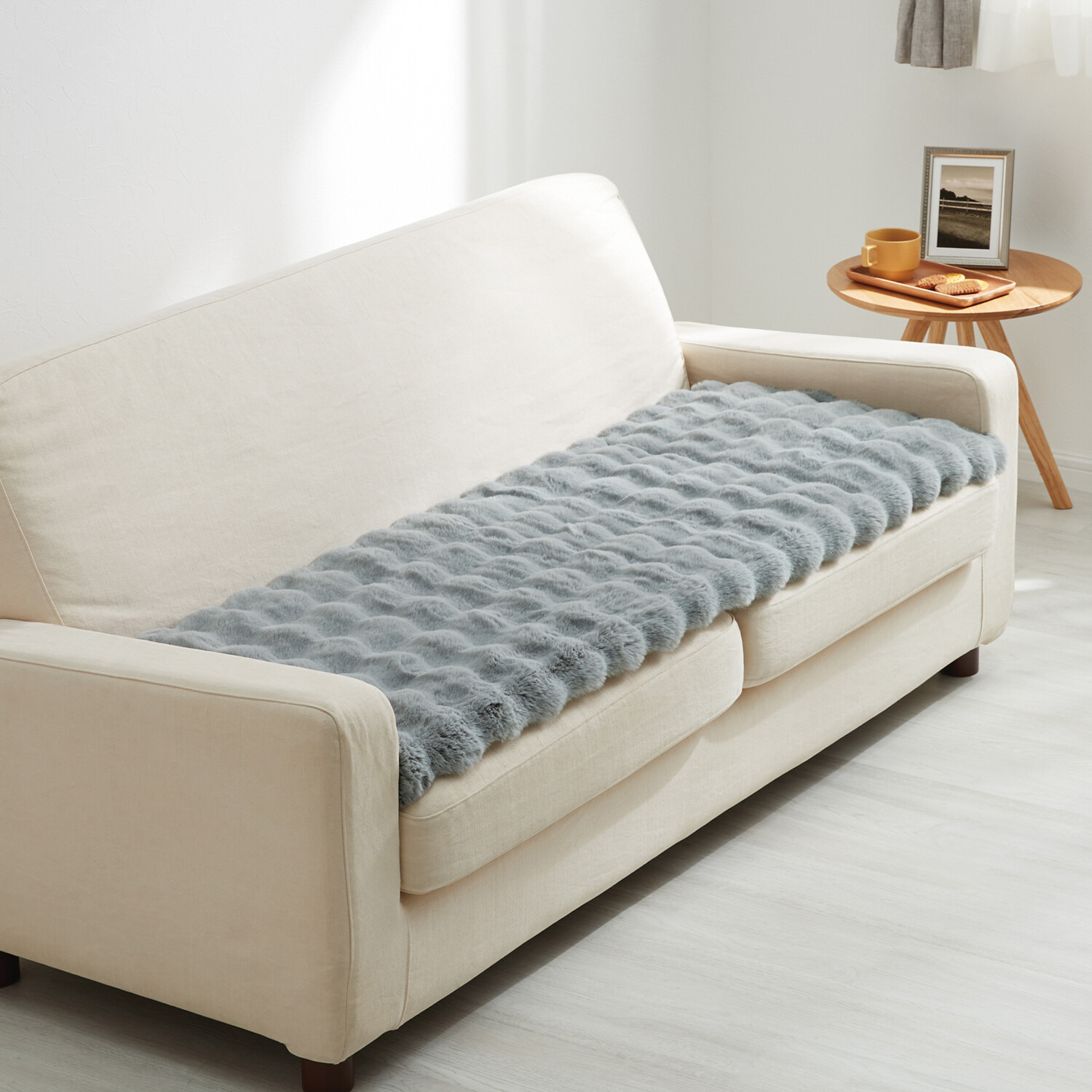 ソファーの座面に敷いて 快適な座り心地復活！ ふわふわファータッチ 復活ソファーシート ＜３人掛用＞