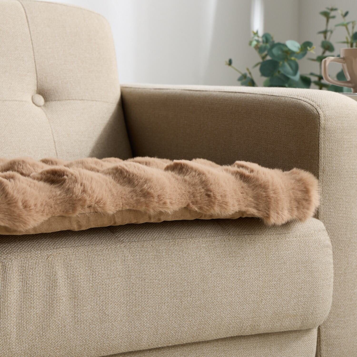 ソファーの座面に敷いて 快適な座り心地復活！ ふわふわファータッチ 復活ソファーシート ＜３人掛用＞