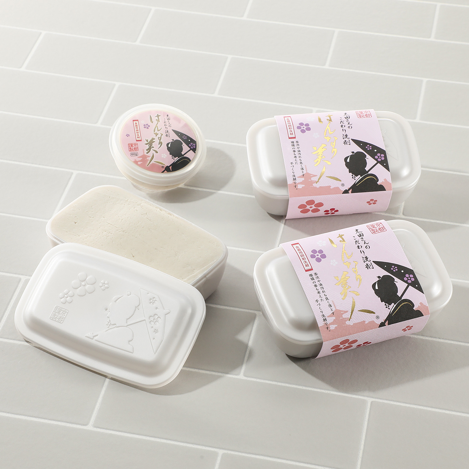 太田さんのこだわり 食器用固形洗剤 はんなり美人３個 ミニ容器付セット