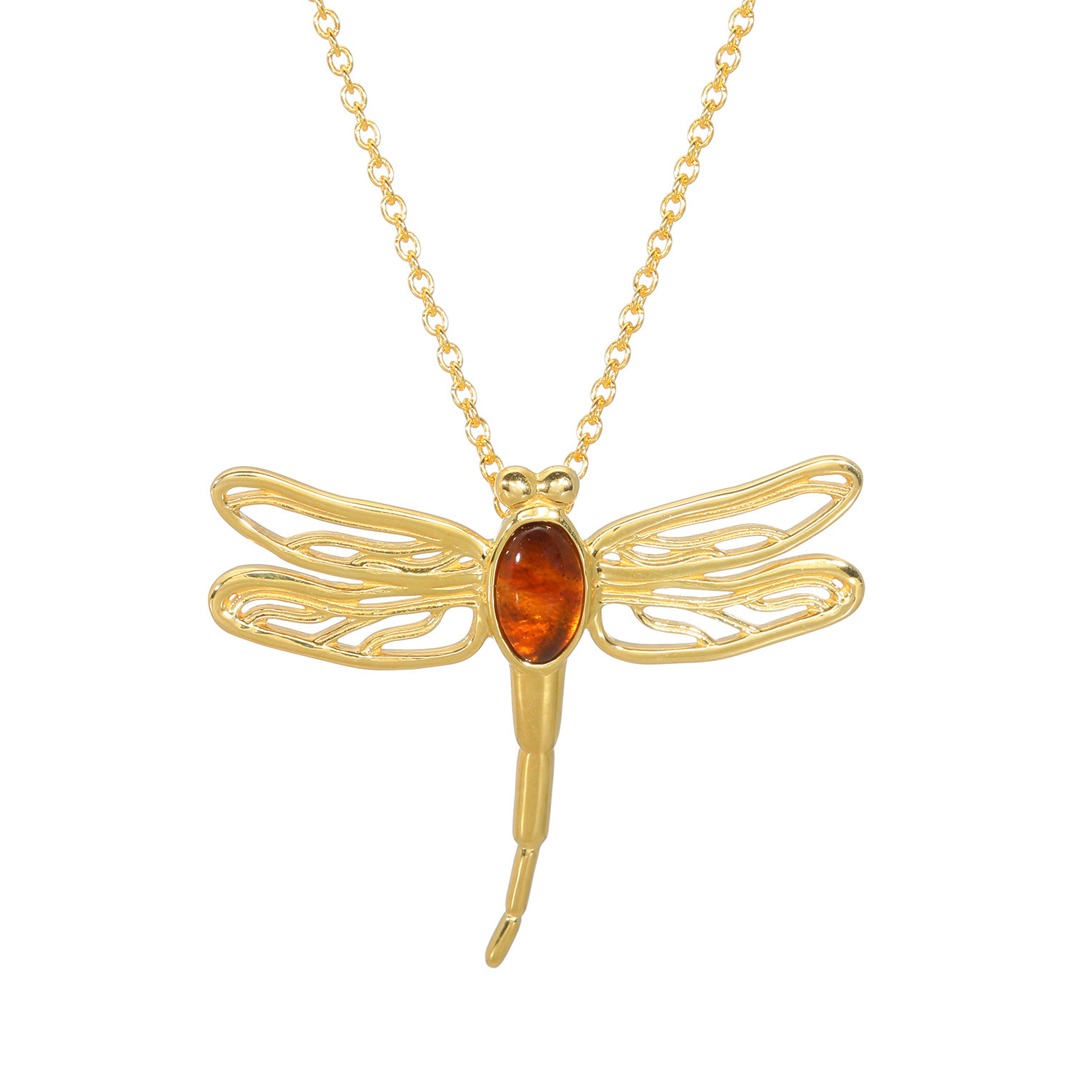 久慈琥珀 シルバー アンブロイド トンボモティーフ ペンダント