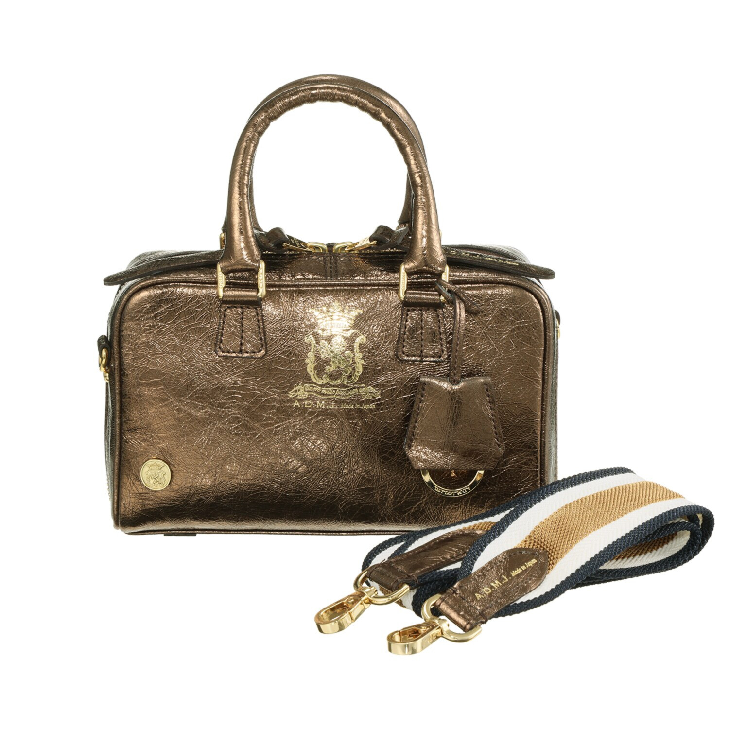 エーディーエムジェイ クラックメタル ２ウェイボストンバッグ ＜２０ｃｍ＞