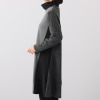 コイビトミサキ　ブラック 異素材切替 デザイン ロングチュニック