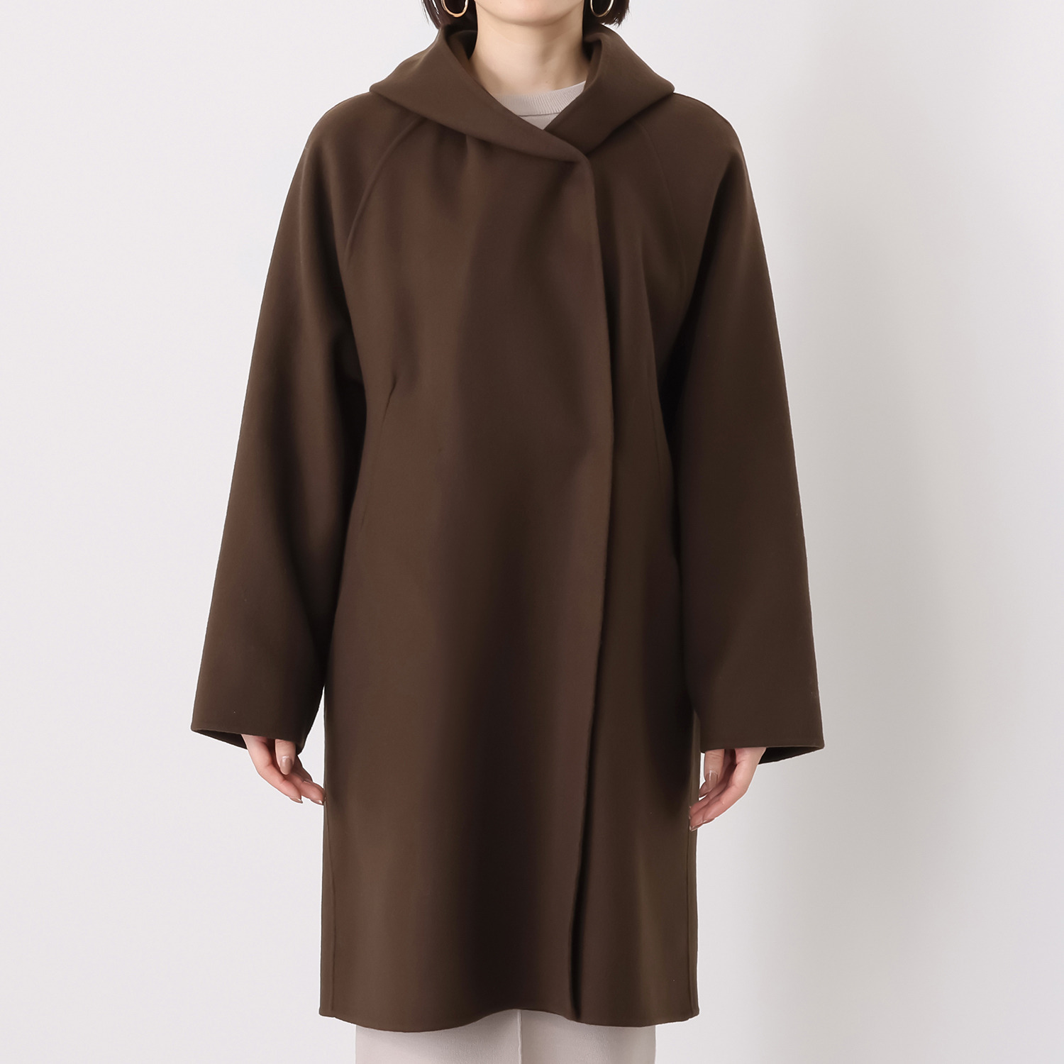 メリオン イタリア・マンテコ社製 生地使用 ダブルフェイス フーディーコート