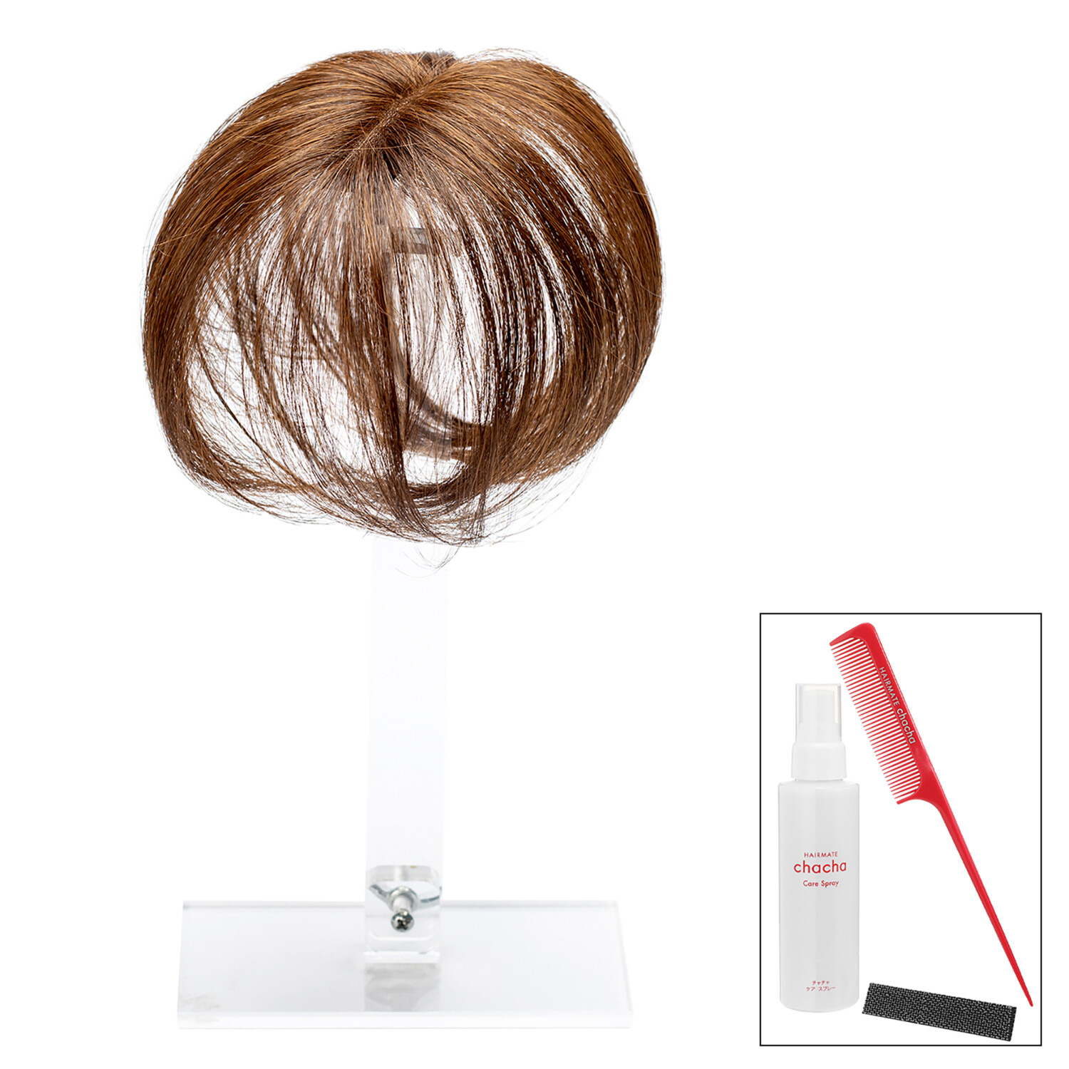ぺスカ ビューティーサロン発 クリップ不要！白髪特化型 簡単キレイボリューム演出 ポイントウィッグ “チャチャ”＜ショート＞ ケアスプレー＆ コーム付きセット