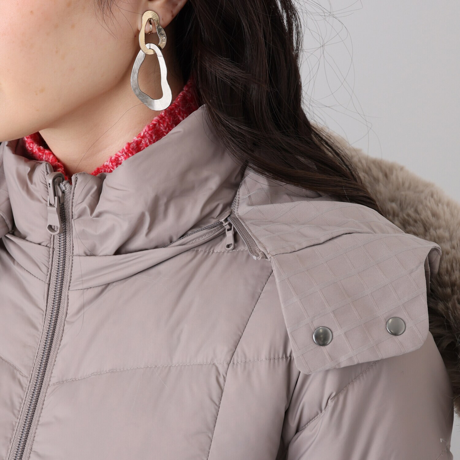 メルヴェイユ　ヴァント エコファー付 軽量リバーシブル フードダウンコート