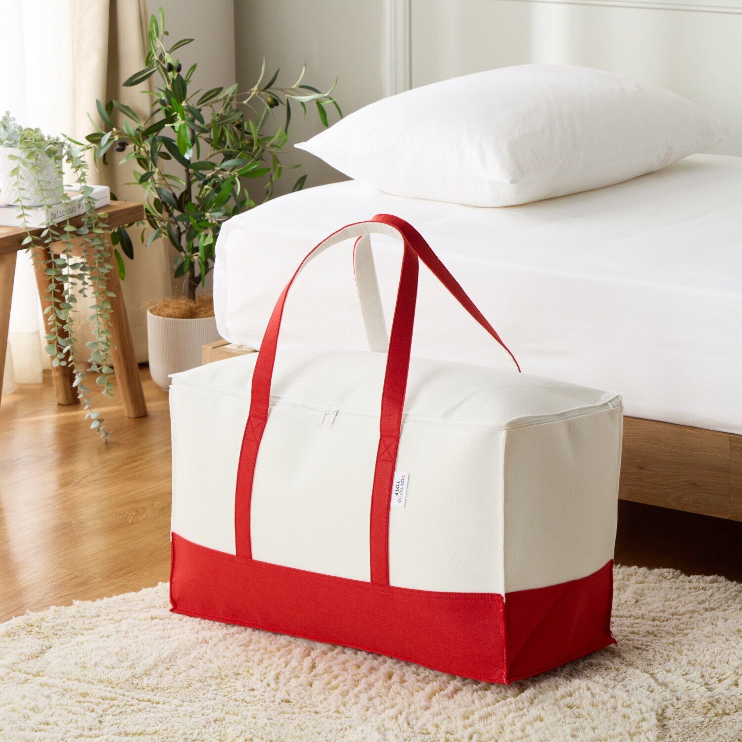 おしゃれなデザインで 便利に収納 トートデザイン収納ケース ＜バッグタイプ２個組＞