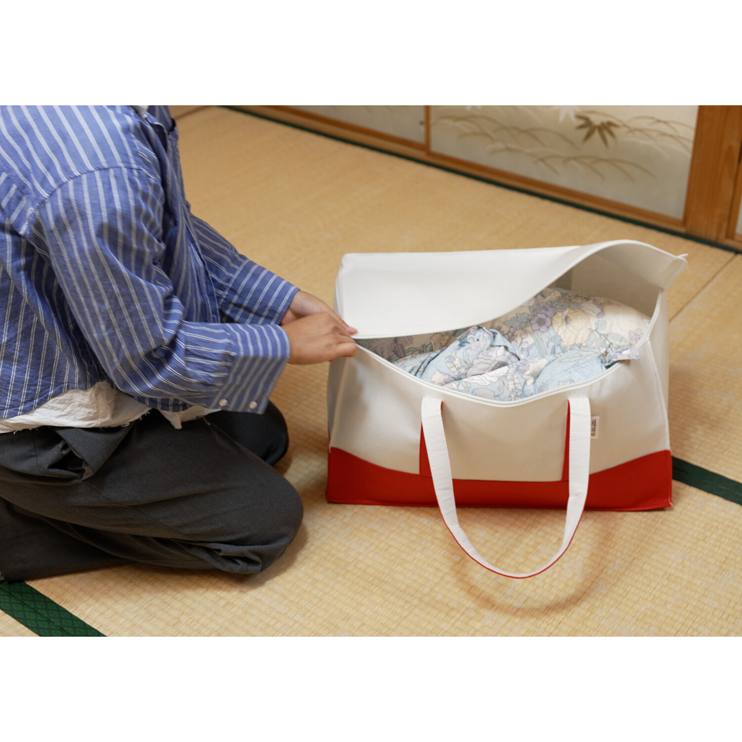 おしゃれなデザインで 便利に収納 トートデザイン収納ケース ＜バッグタイプ２個組＞