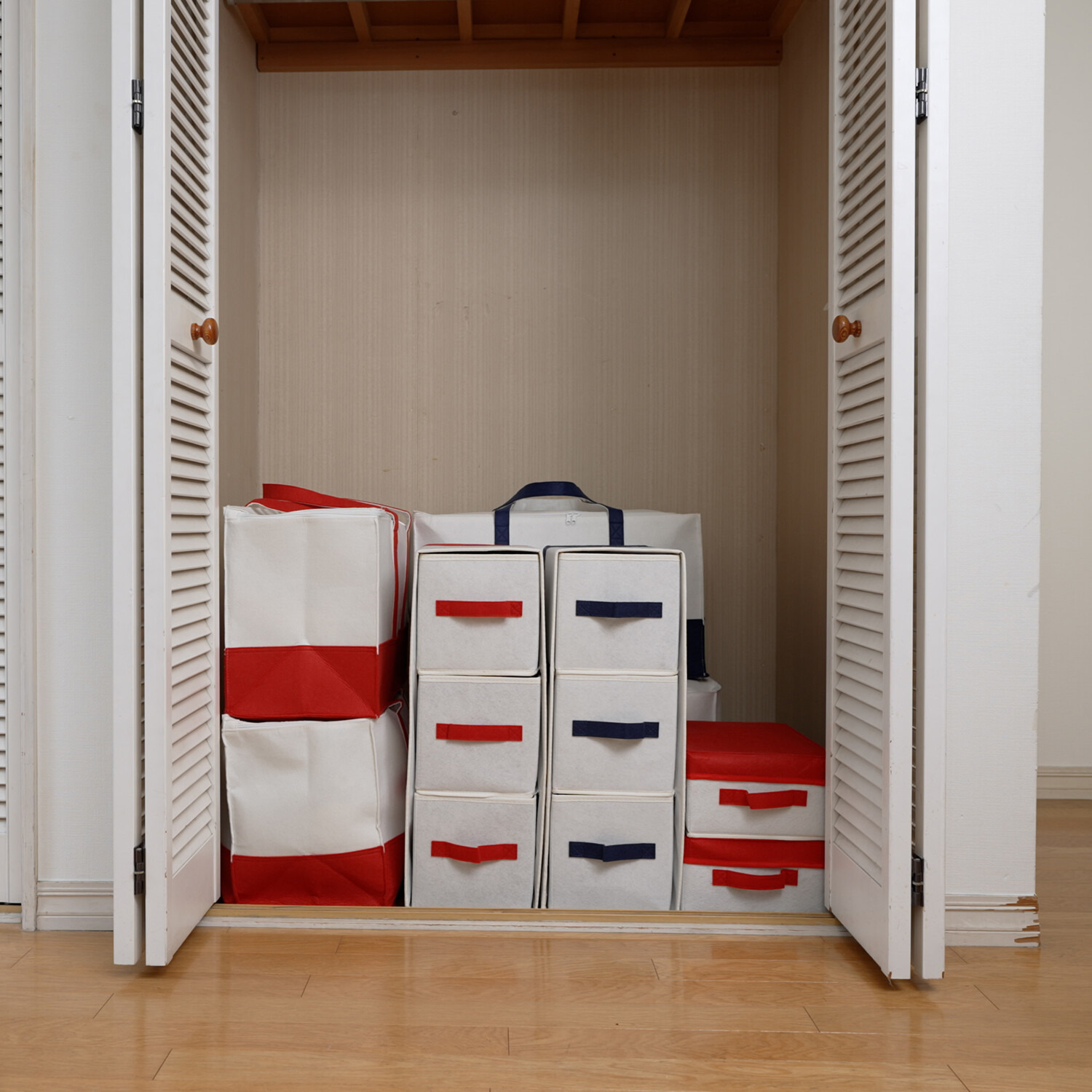 おしゃれなデザインで 便利に収納 トートデザイン収納ケース ＜バッグタイプ２個組＞