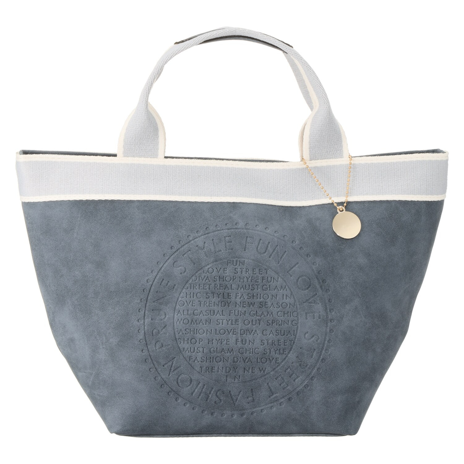 ラルジュ チャーム付 型押しデザイン トートバッグ