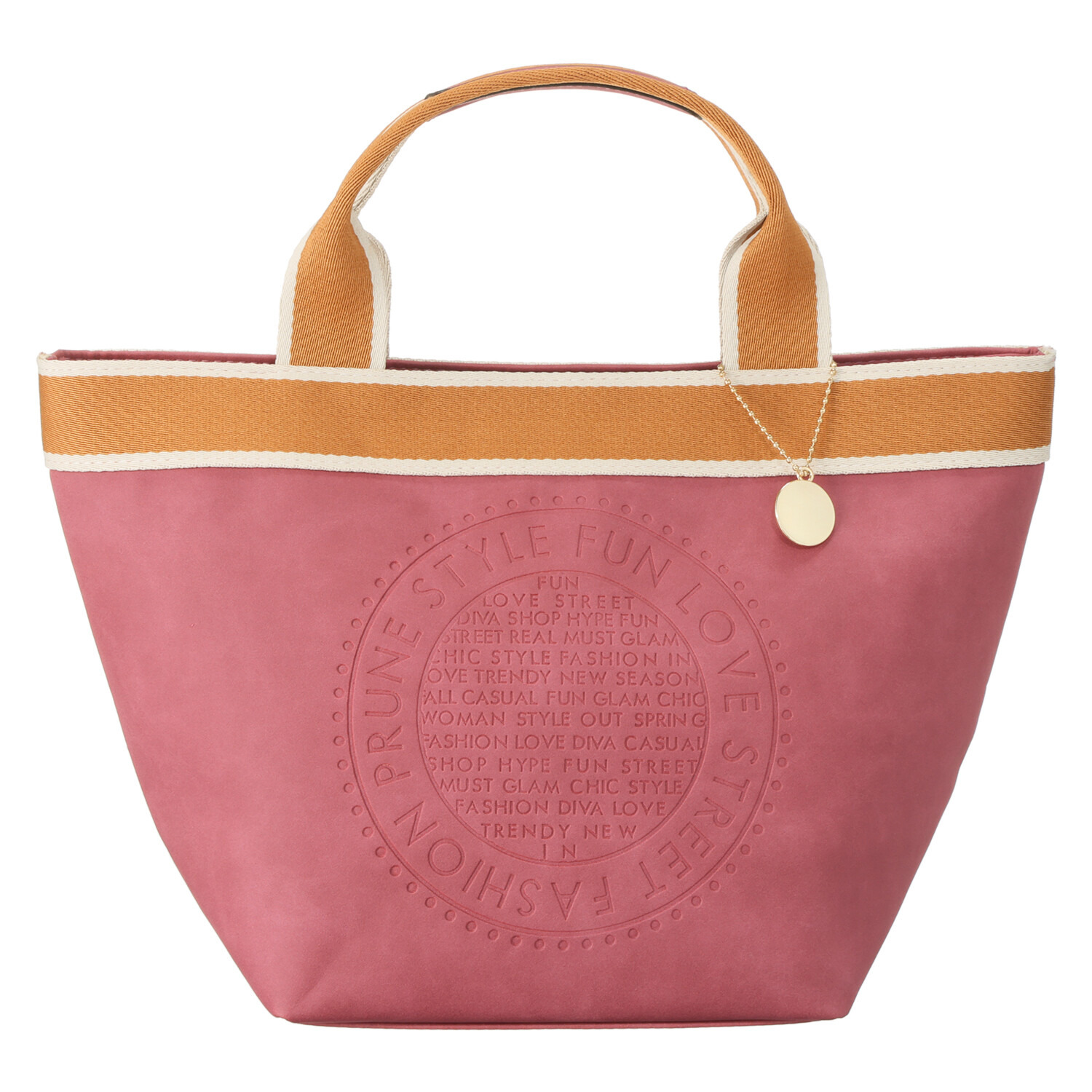 ラルジュ チャーム付 型押しデザイン トートバッグ