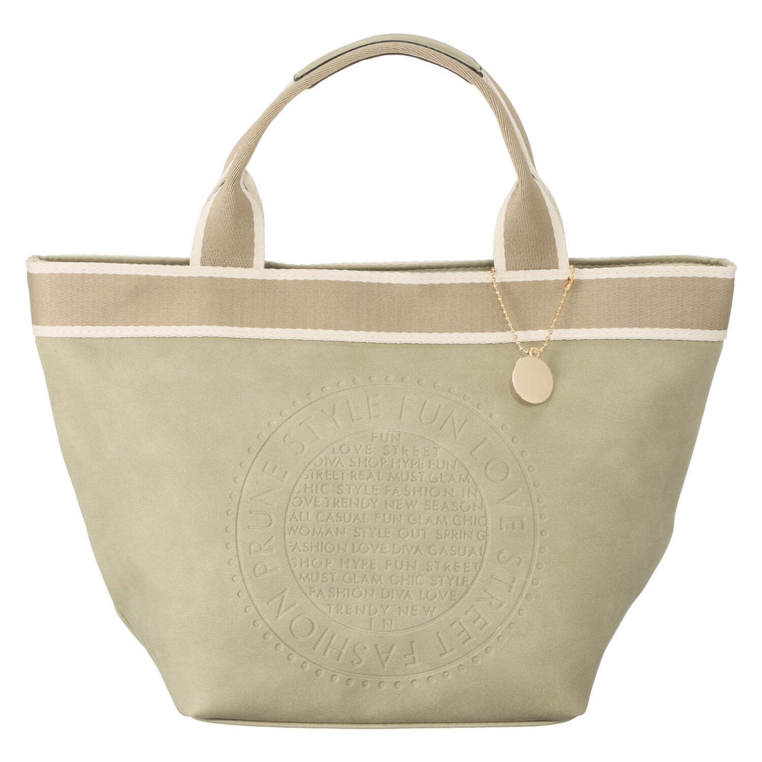 ラルジュ チャーム付 型押しデザイン トートバッグ