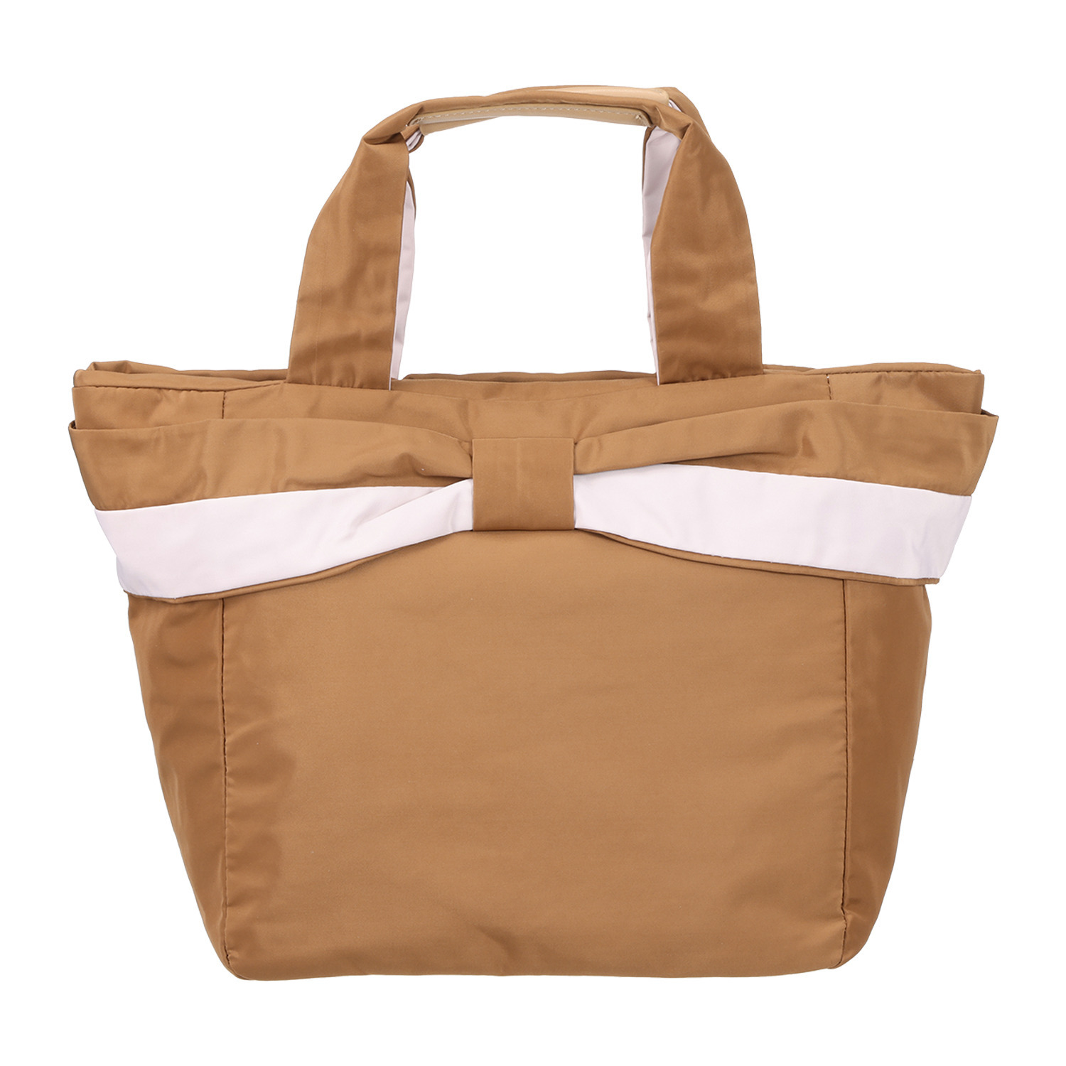 ラルジュ バイカラー 天ファスナー リボントートバッグ