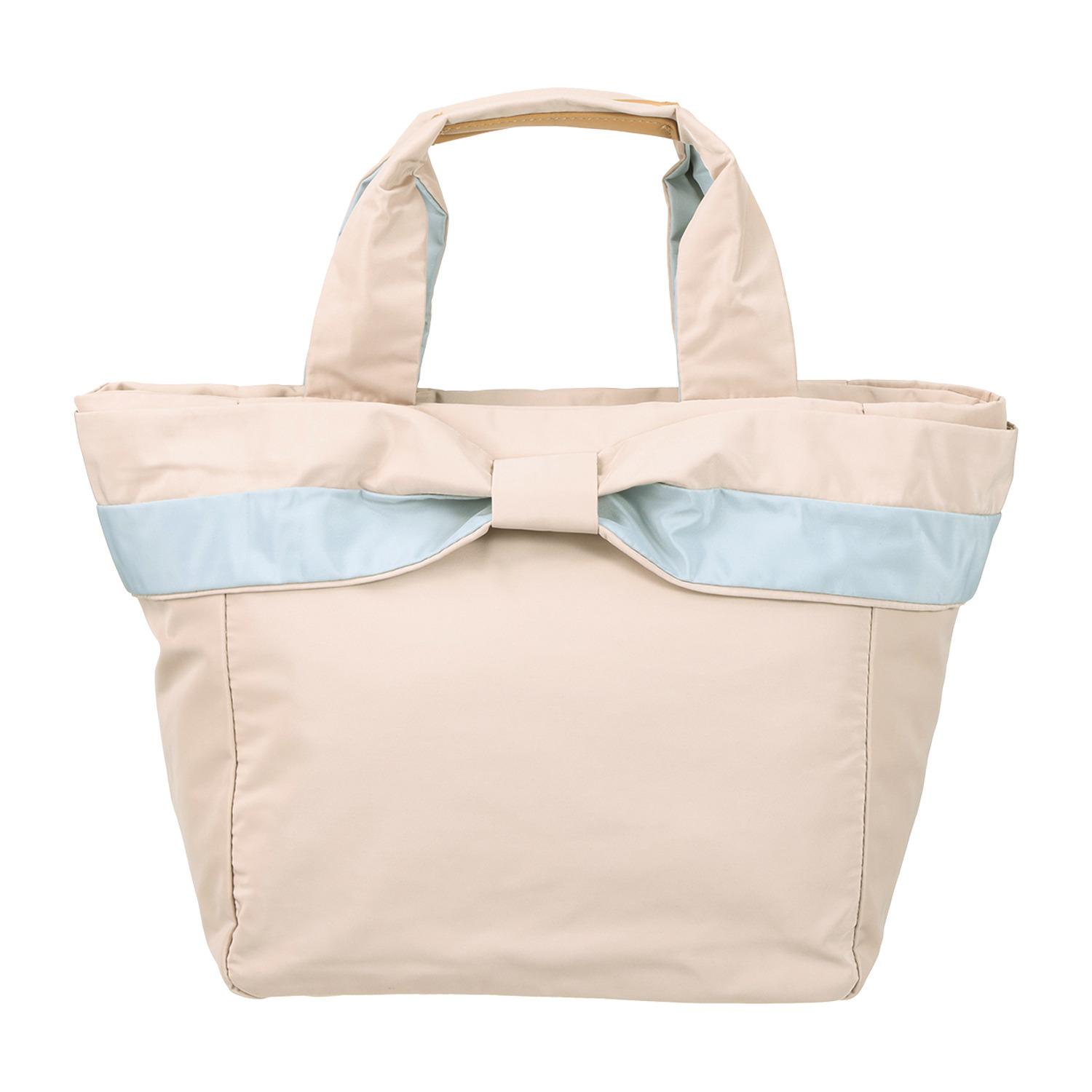 ラルジュ バイカラー 天ファスナー リボントートバッグ