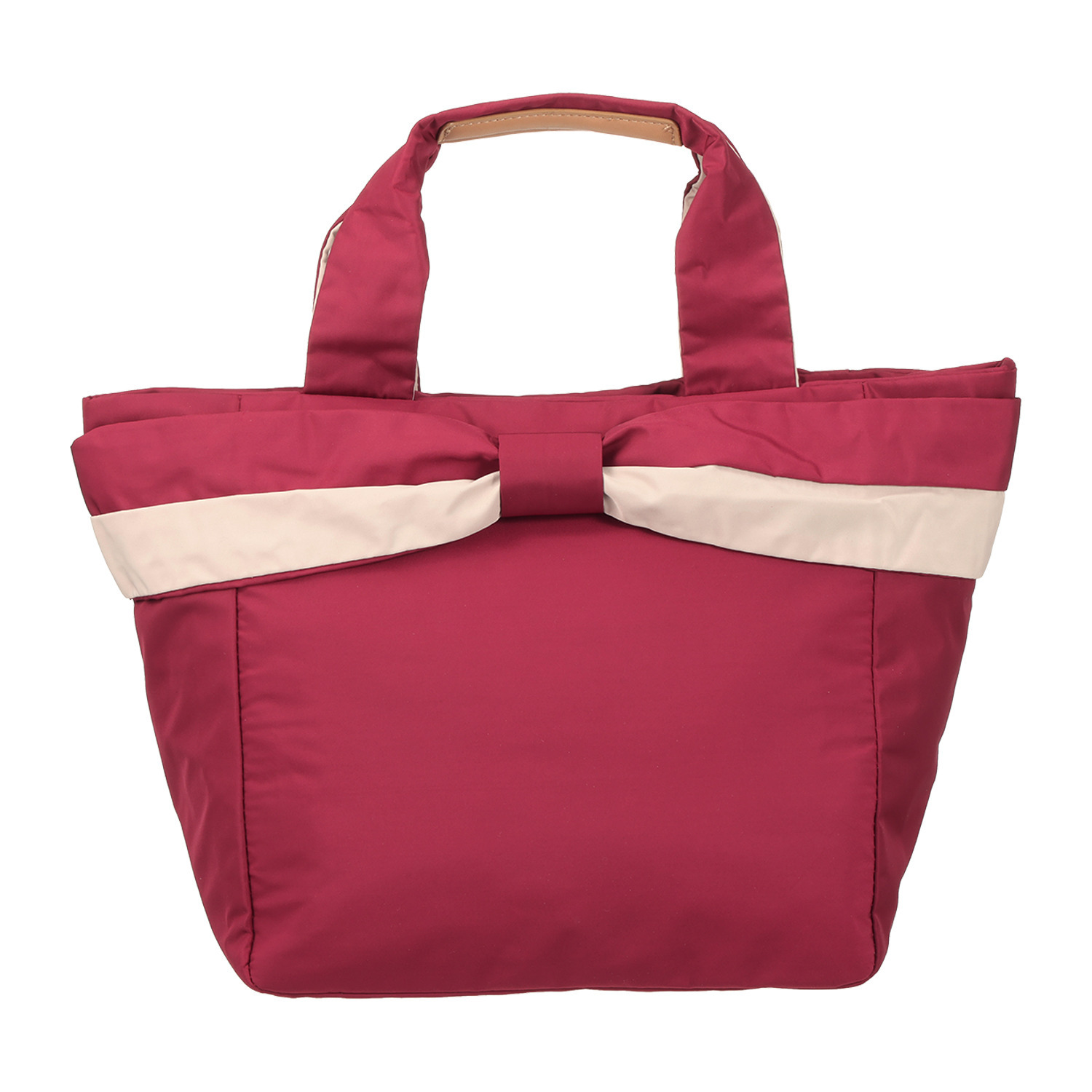 ラルジュ バイカラー 天ファスナー リボントートバッグ