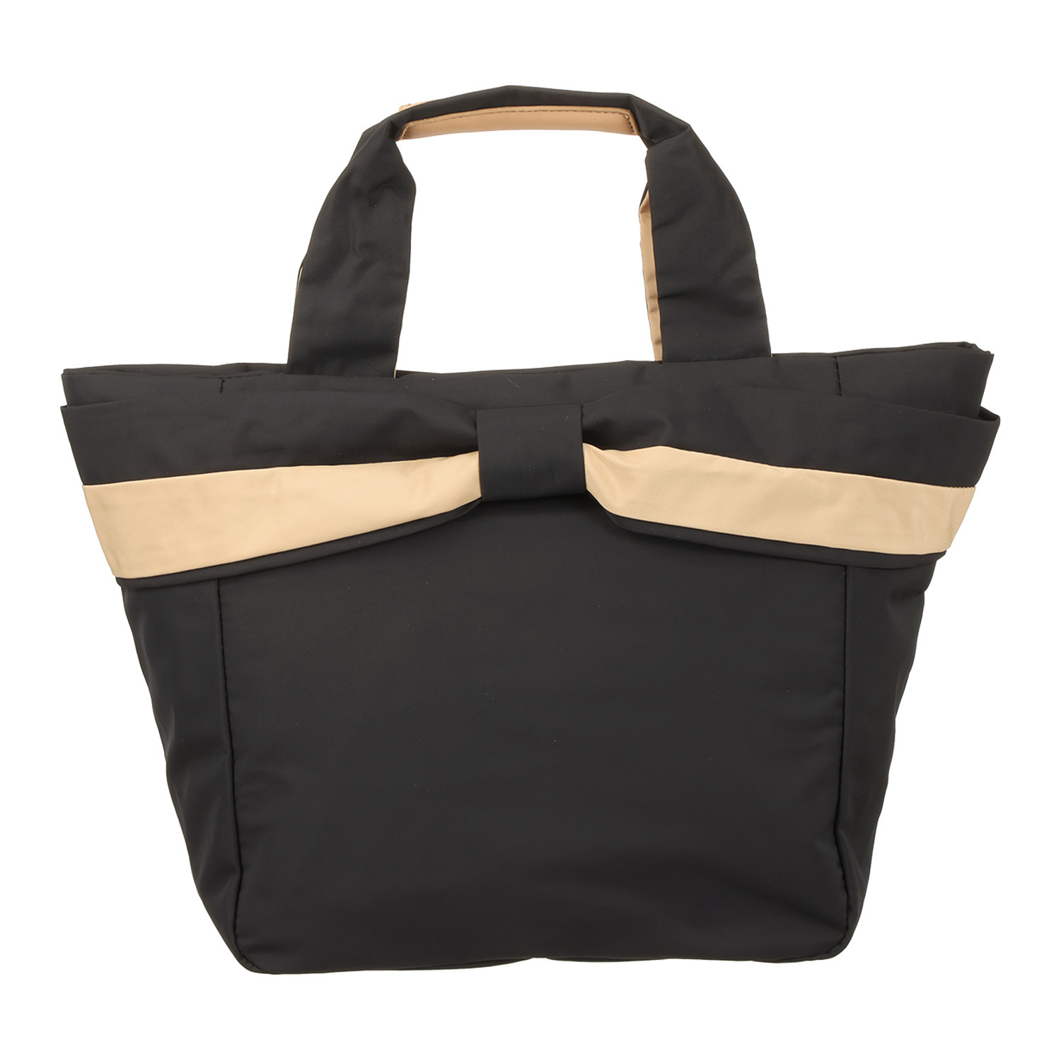 ラルジュ バイカラー 天ファスナー リボントートバッグ