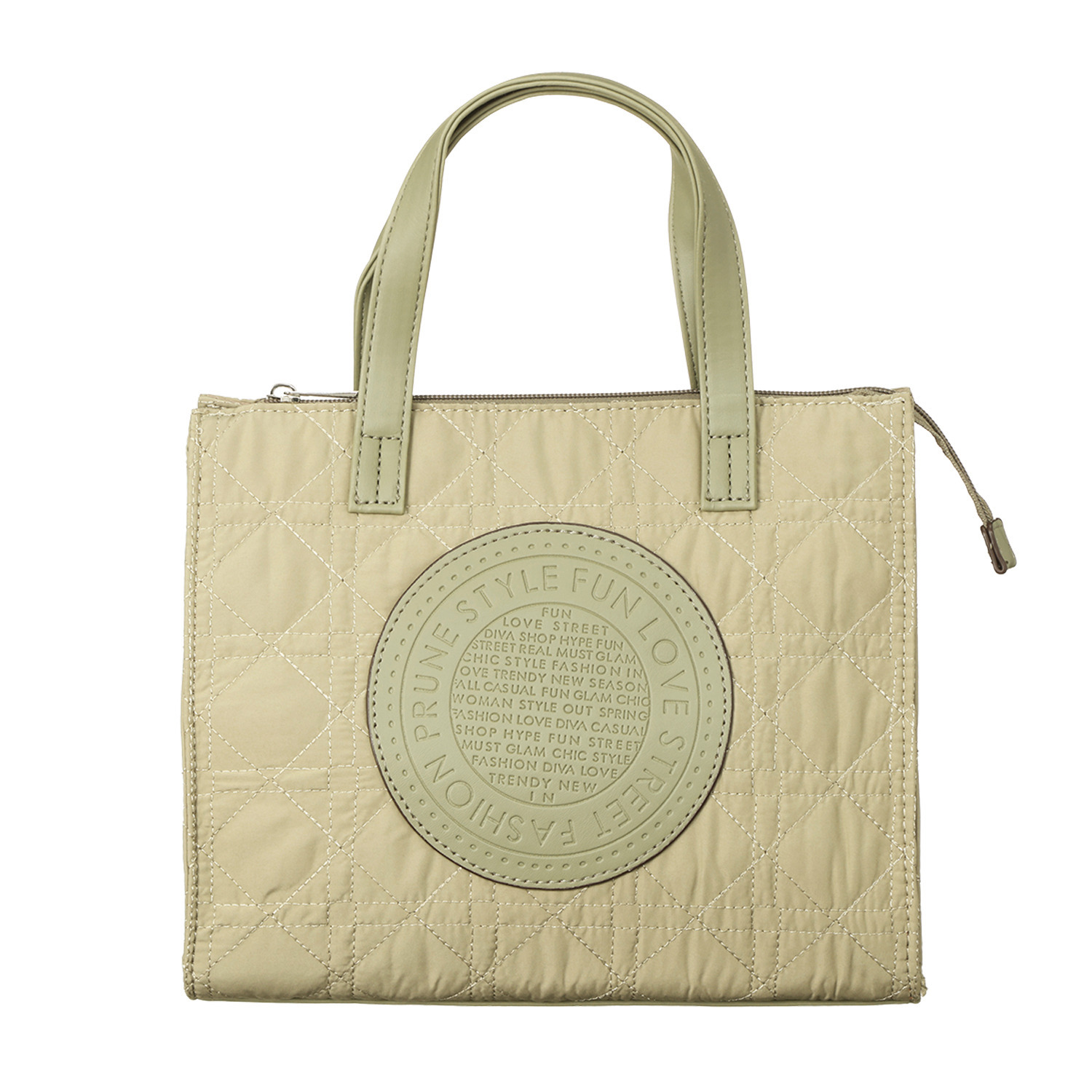 ラルジュ キルティング サークル型押し マチ広トートバッグ