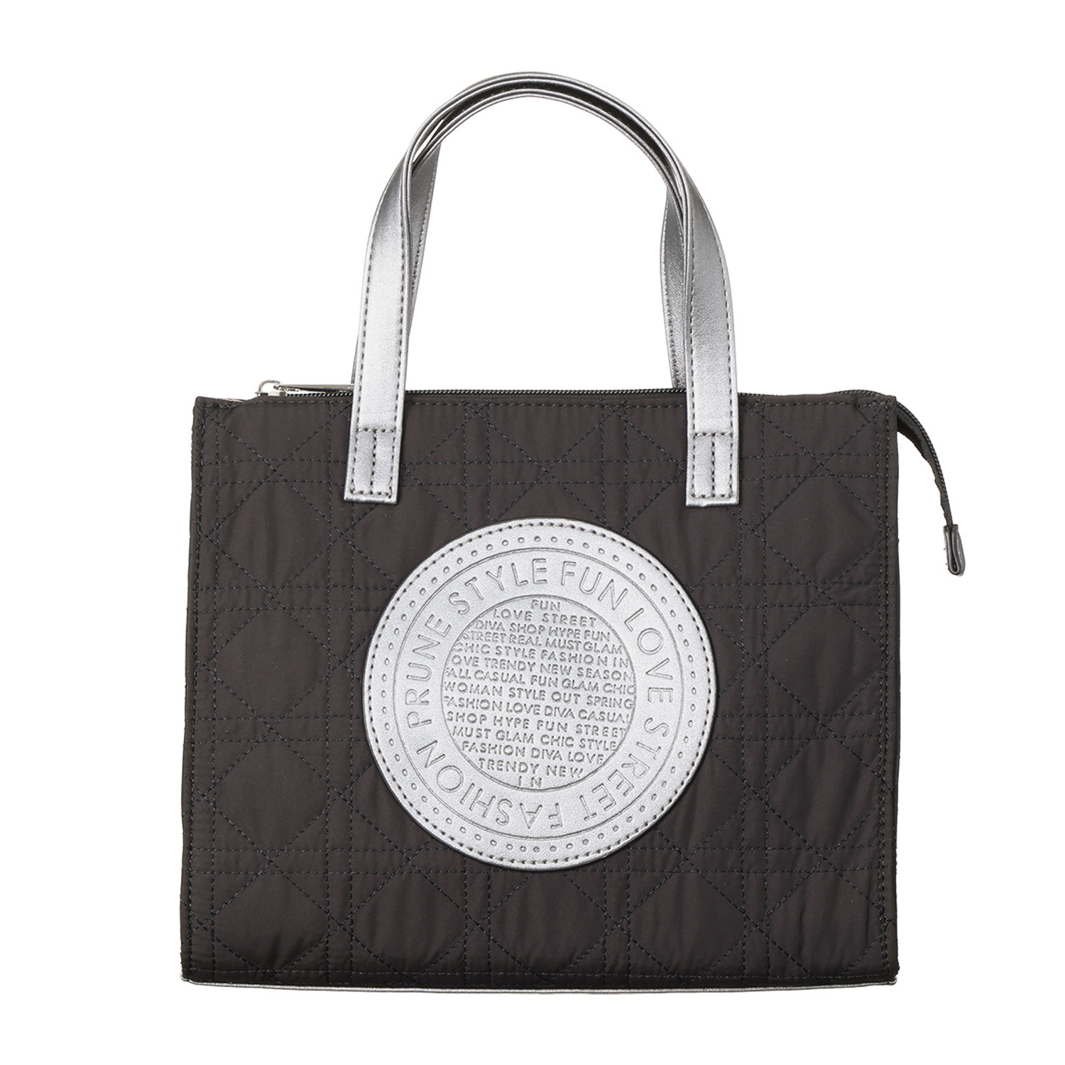 ラルジュ キルティング サークル型押し マチ広トートバッグ