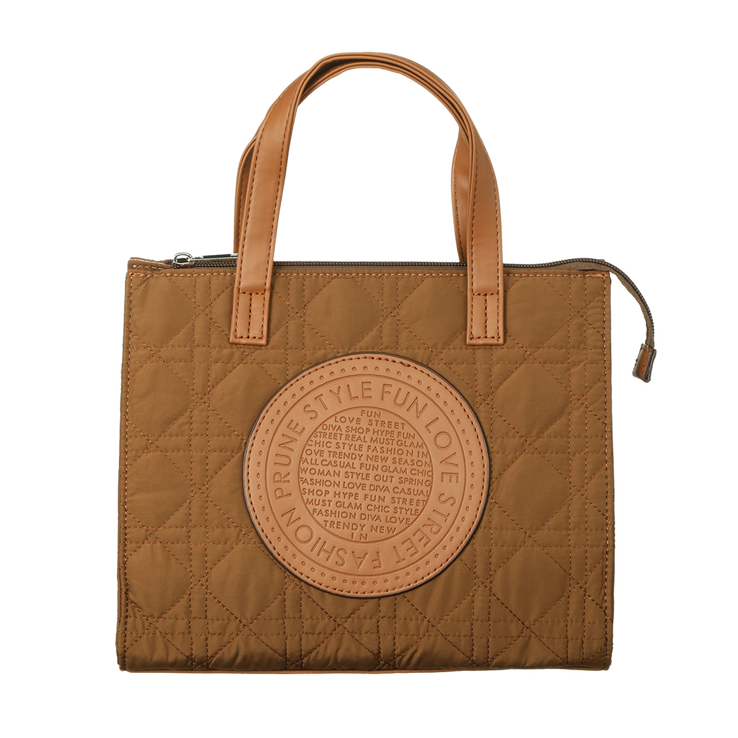 ラルジュ キルティング サークル型押し マチ広トートバッグ