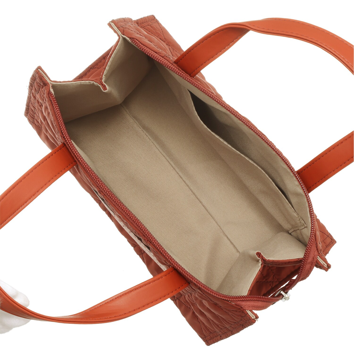 ラルジュ キルティング サークル型押し マチ広トートバッグ