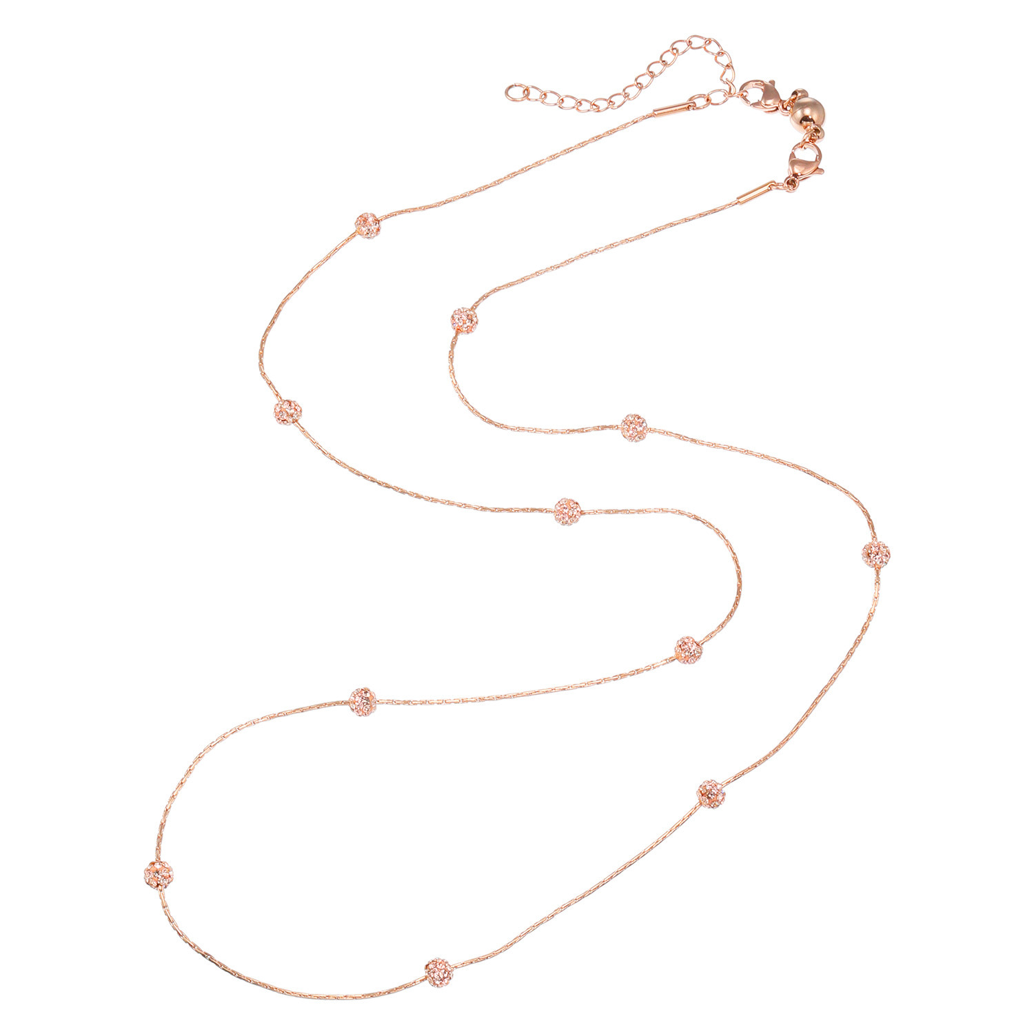 エービーステン ステンレス ビジュウ ミニボールチェーン ロングネックレス