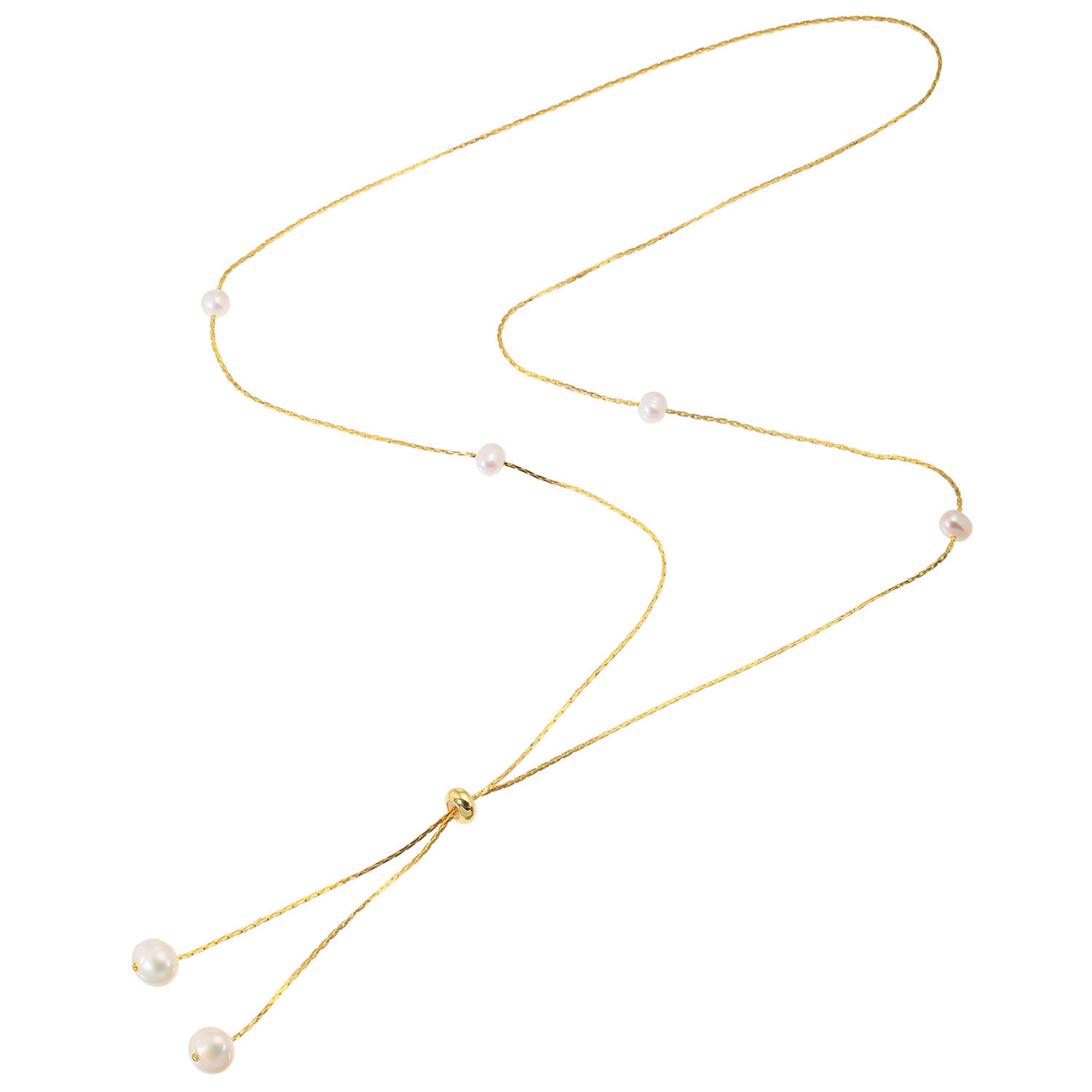 エアリーフェアリー 淡水パール エレガンスチェーン スレンダーモード スライドロングネックレス