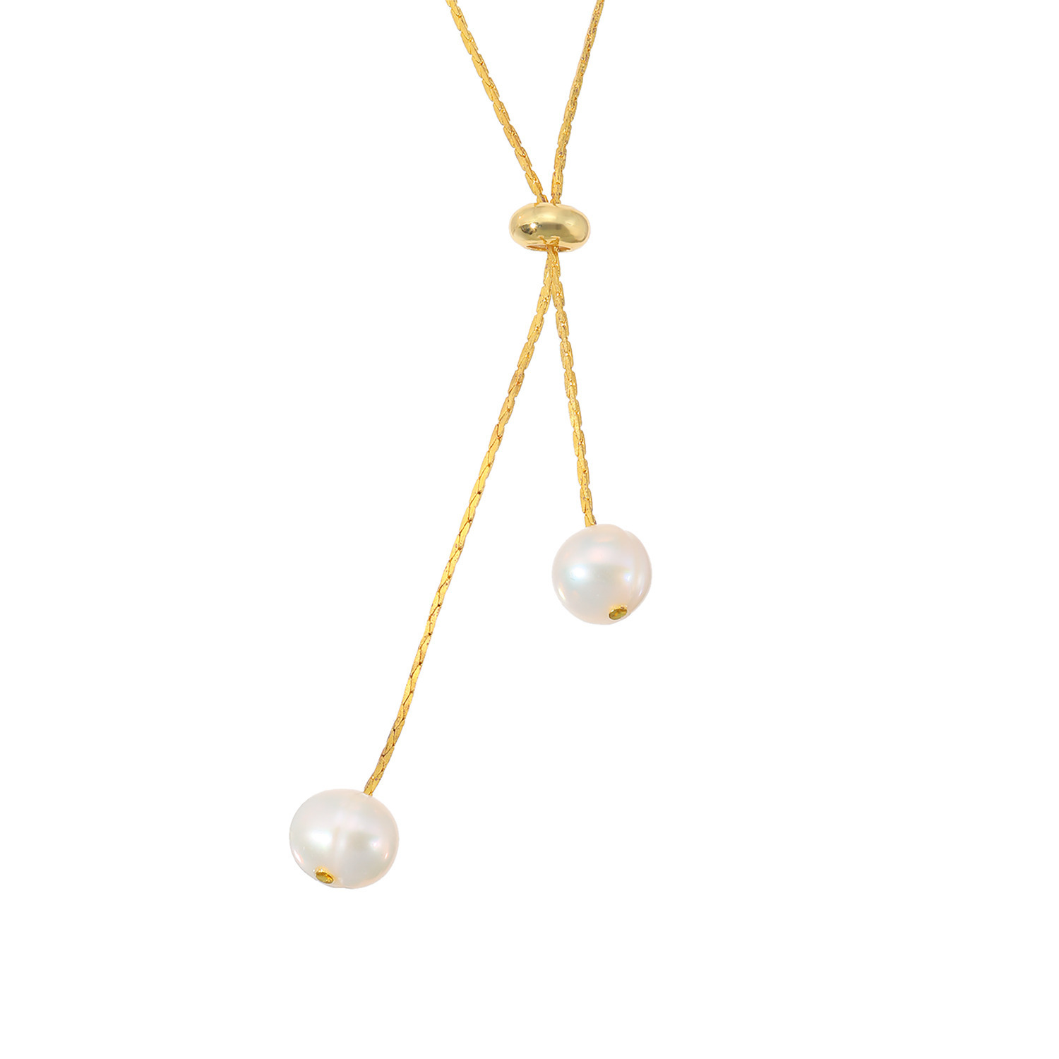 エアリーフェアリー 淡水パール エレガンスチェーン スレンダーモード スライドロングネックレス