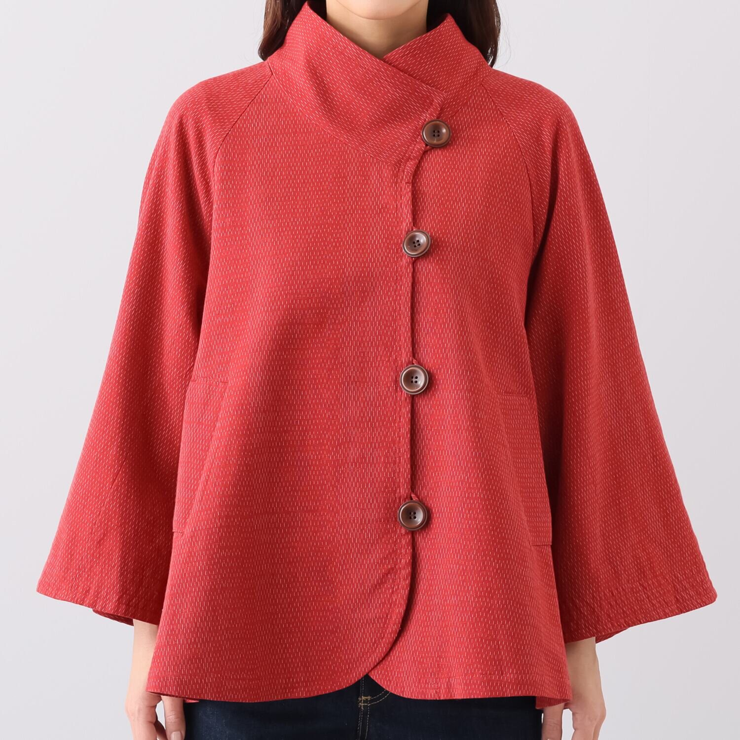 オカモト商店 ギエモン 久留米かすり 前開きジャケット