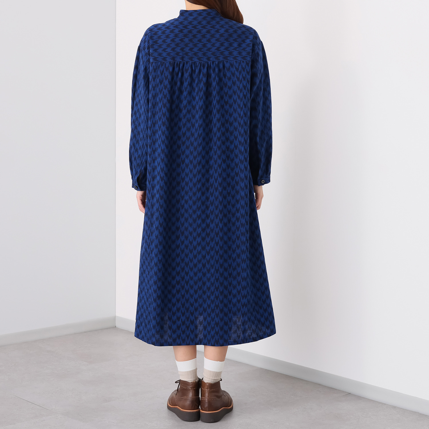 オカモト商店 ギエモン 久留米かすり 前開きワンピース