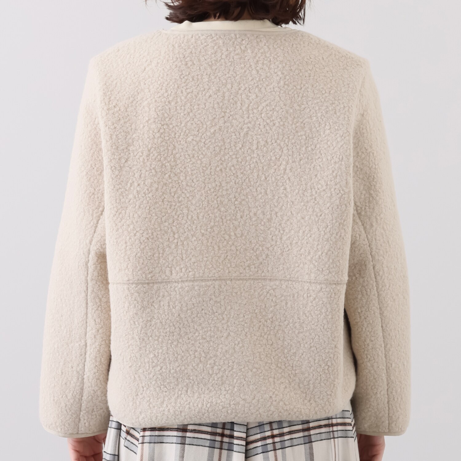 スタイル・ラヴィー コーディネイト力をアップ エコリングウール素材 パイピングアクセント ブルゾン