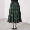スタイル・ラヴィー モール糸入り先染チェック リブ＆ゴムウエスト フレアースカート