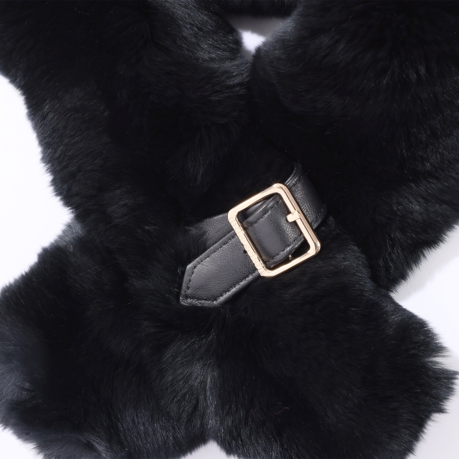 ミラ・ショーン ブラックが必ず入る！ レザーベルトアクセント レッキスファーマフラー ２本セット