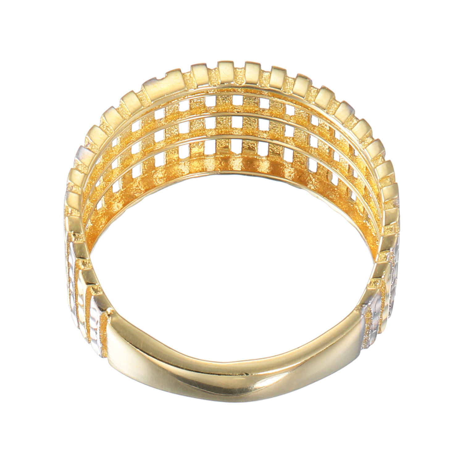 ミオ　イターリア １８Ｋツーカラーゴールド ダイヤモンドカットリング