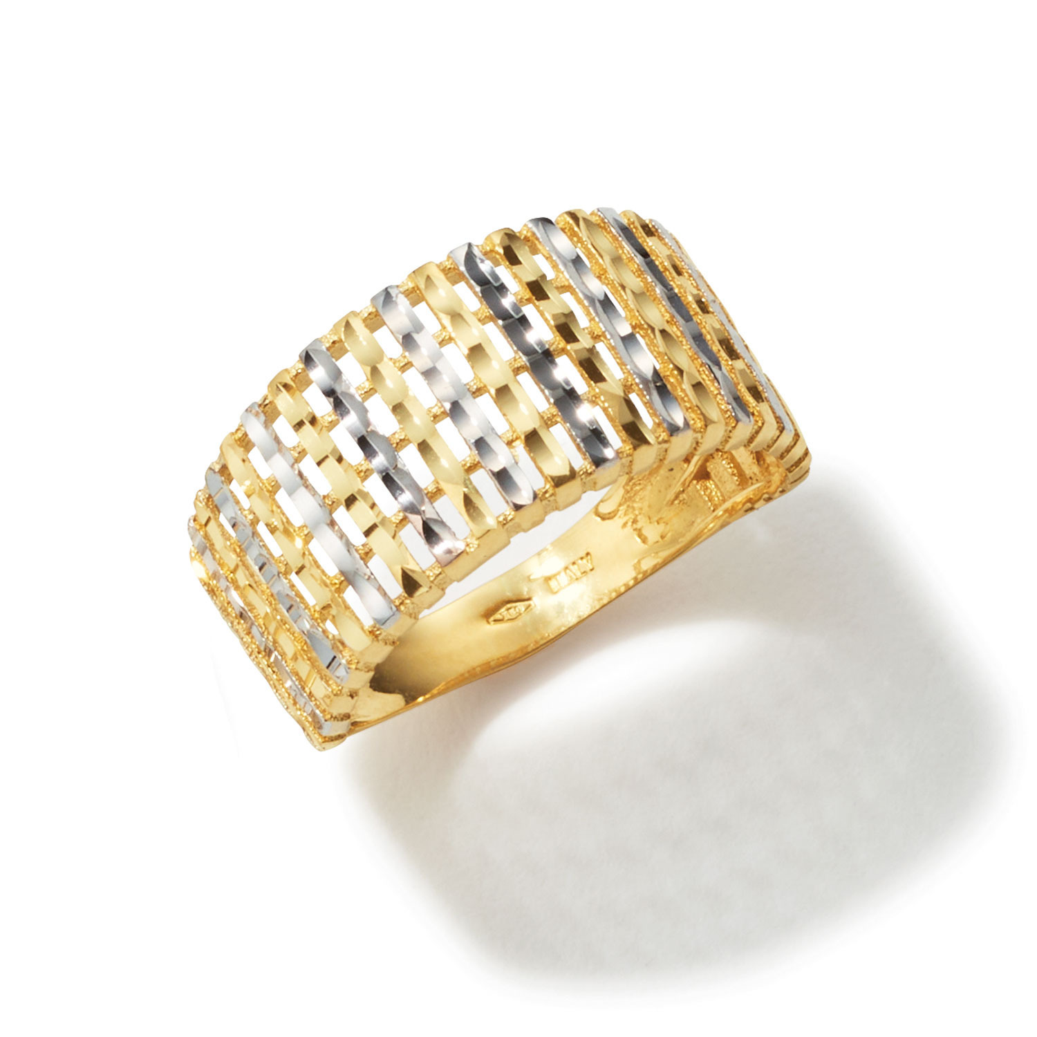 ミオ　イターリア １８Ｋツーカラーゴールド ダイヤモンドカットリング