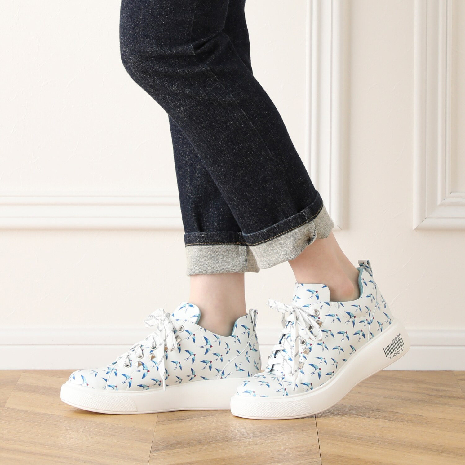 ルディック クリエイトジャパン 牛革 プリントデザイン スニーカー ＜フェリフェリア ルディック＞