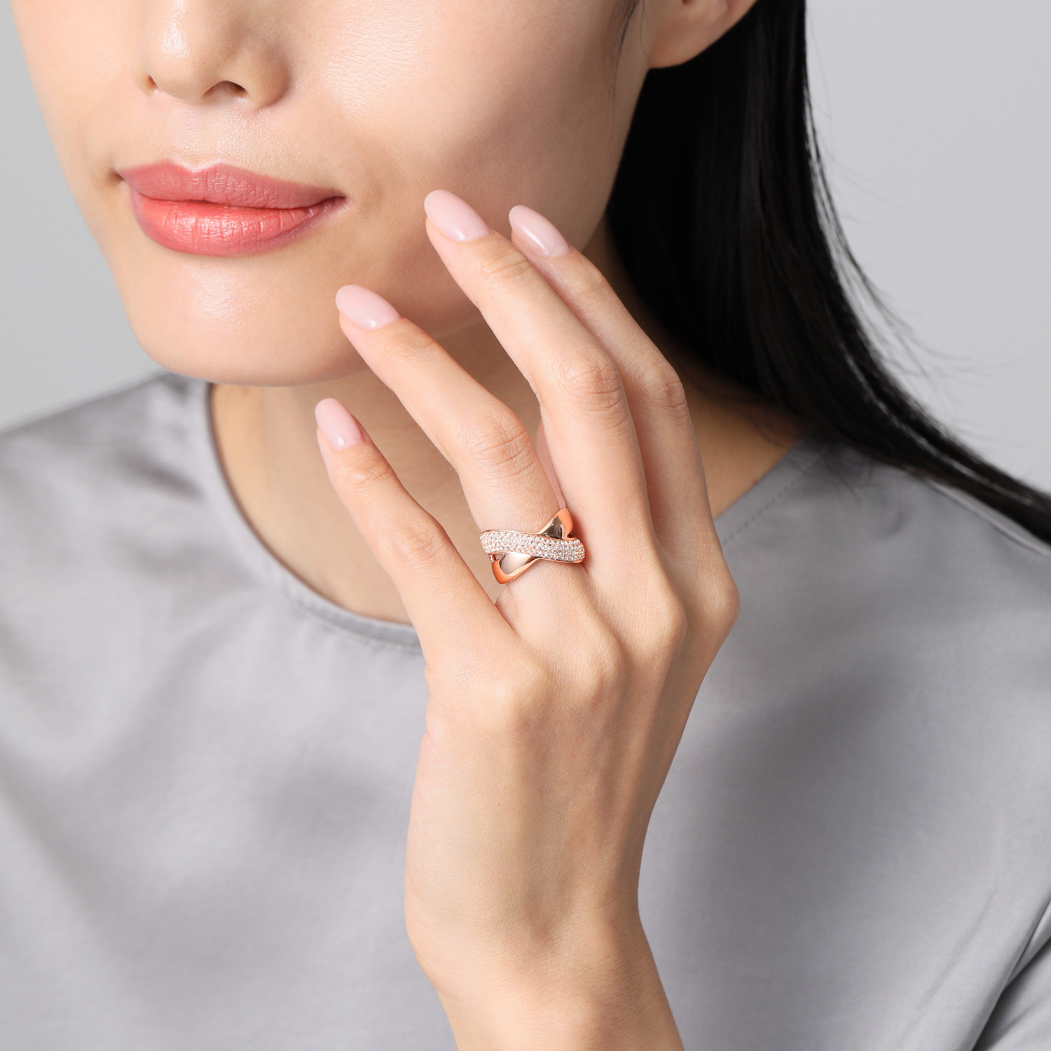 エービーステン ステンレス ビジュウ クロスデザインリング