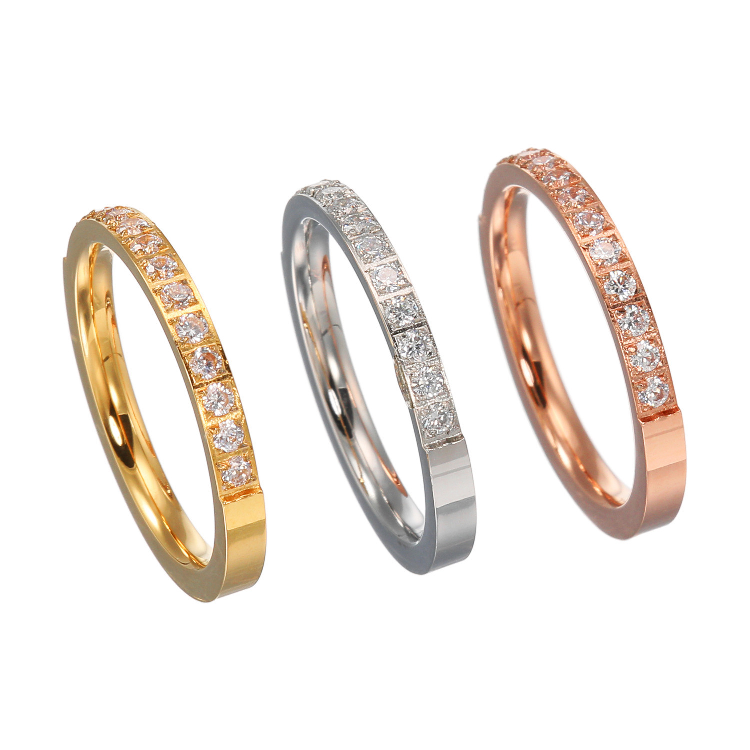 エービーステン ステンレス ビジュウ リング ３本セット