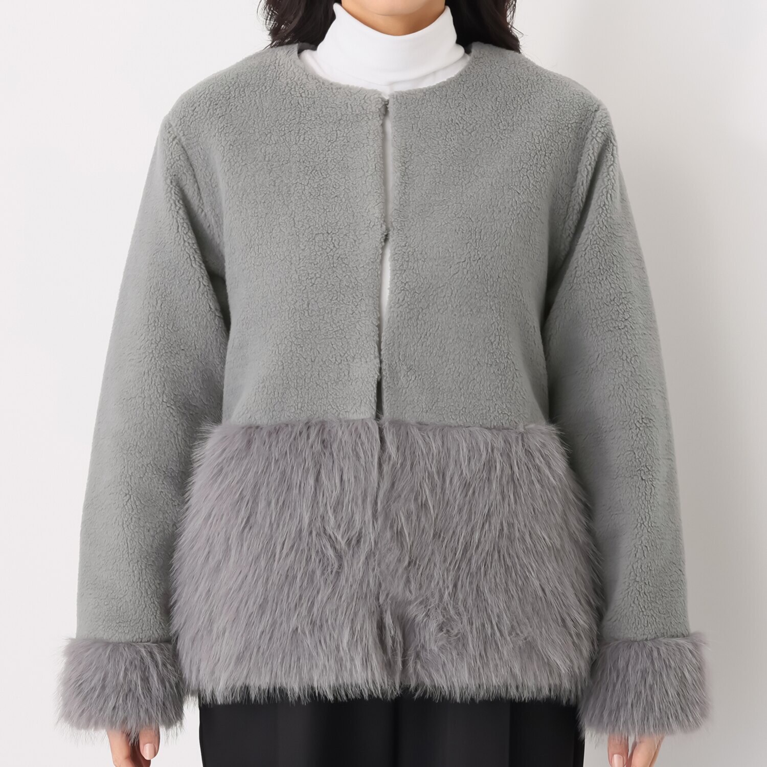 マチュート きれい見え本命アウター ボア×フェイクファー ショートコート